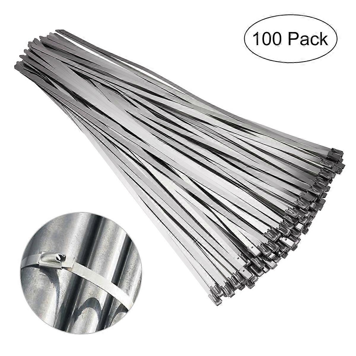 Cable Wraps For Cords Stainless Steel Cable Ties For Handiwork Daily Life 4.6mm * 300mm Corrosion Resistance 100Pcs