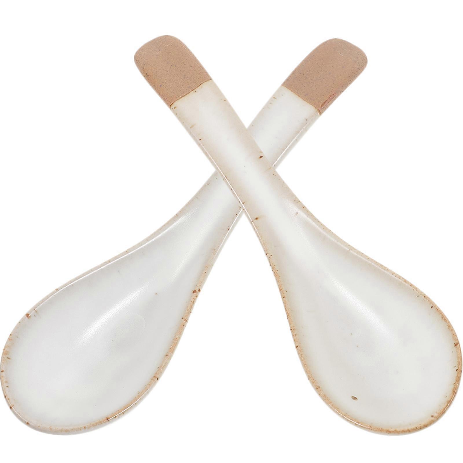 2pcs Japanese Style Spoons, Nonslip Dessert & Soup Spoons, Elegant Dining Utensils for Home and Restaurant Use