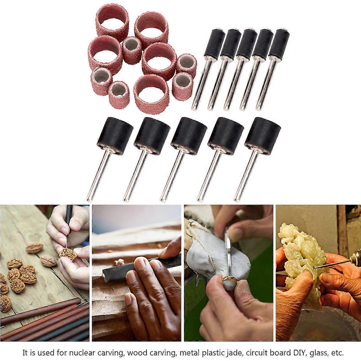 Polishing Grinding Tools Sandpaper Ring DIY Projects Rubber 20Pcs