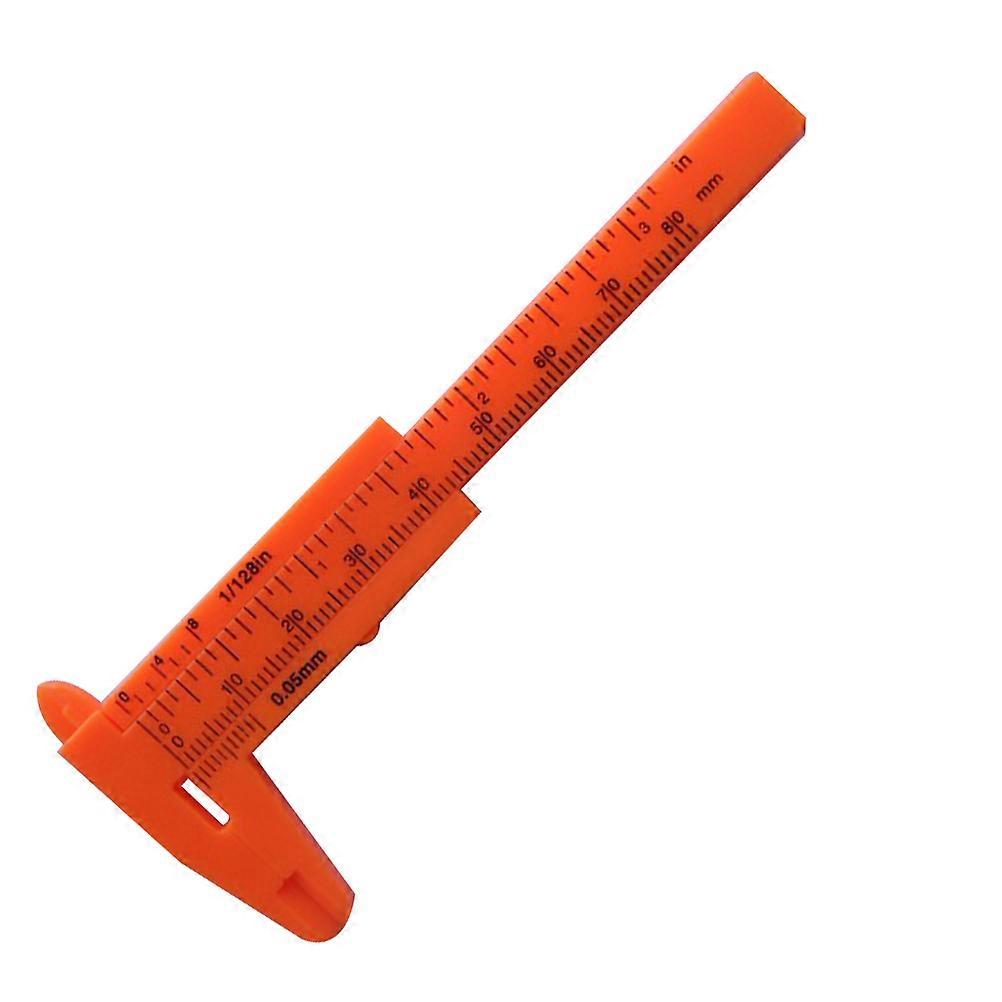 Jewelry Measuring Tool Plastic Vernier Caliper Orange 0-80mm Step Measurement 1Set
