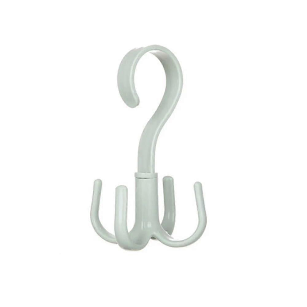 Fourclaw hook, multifunctional, movable, rotatable, for hanging, bag, hat, scarf, dormitory, storage, nonpunching (green)