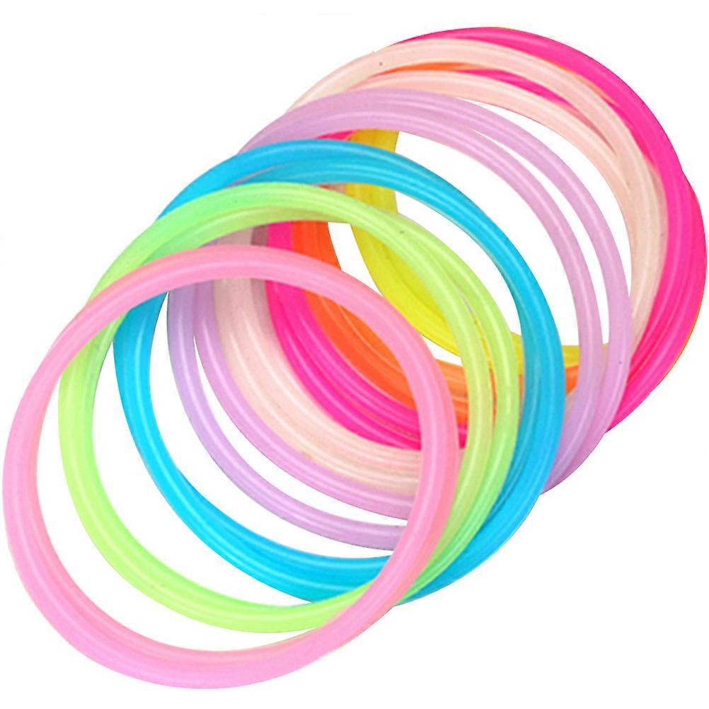 ゼリーグローブレスレットシリコンリストバンドパーティーやコンサート5.80X5.80X0.10CM暗闇でグロー50個