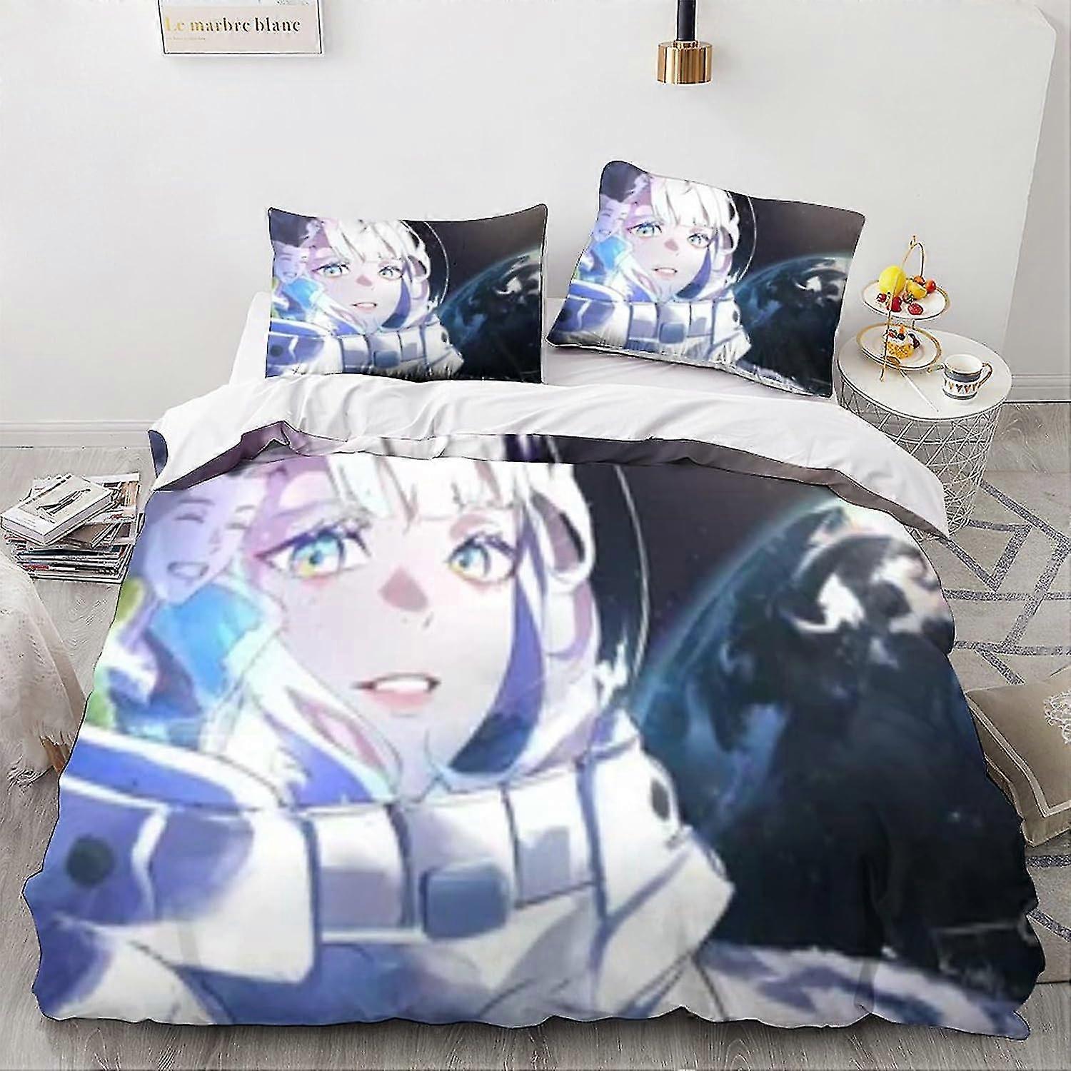 Housse de couette Cyberpunk, ensemble de literie en microfibre, housse de couette et taie d’oreiller Edgerunners imprimées en 3D, fermeture à glissière, housse de couette douce pour 