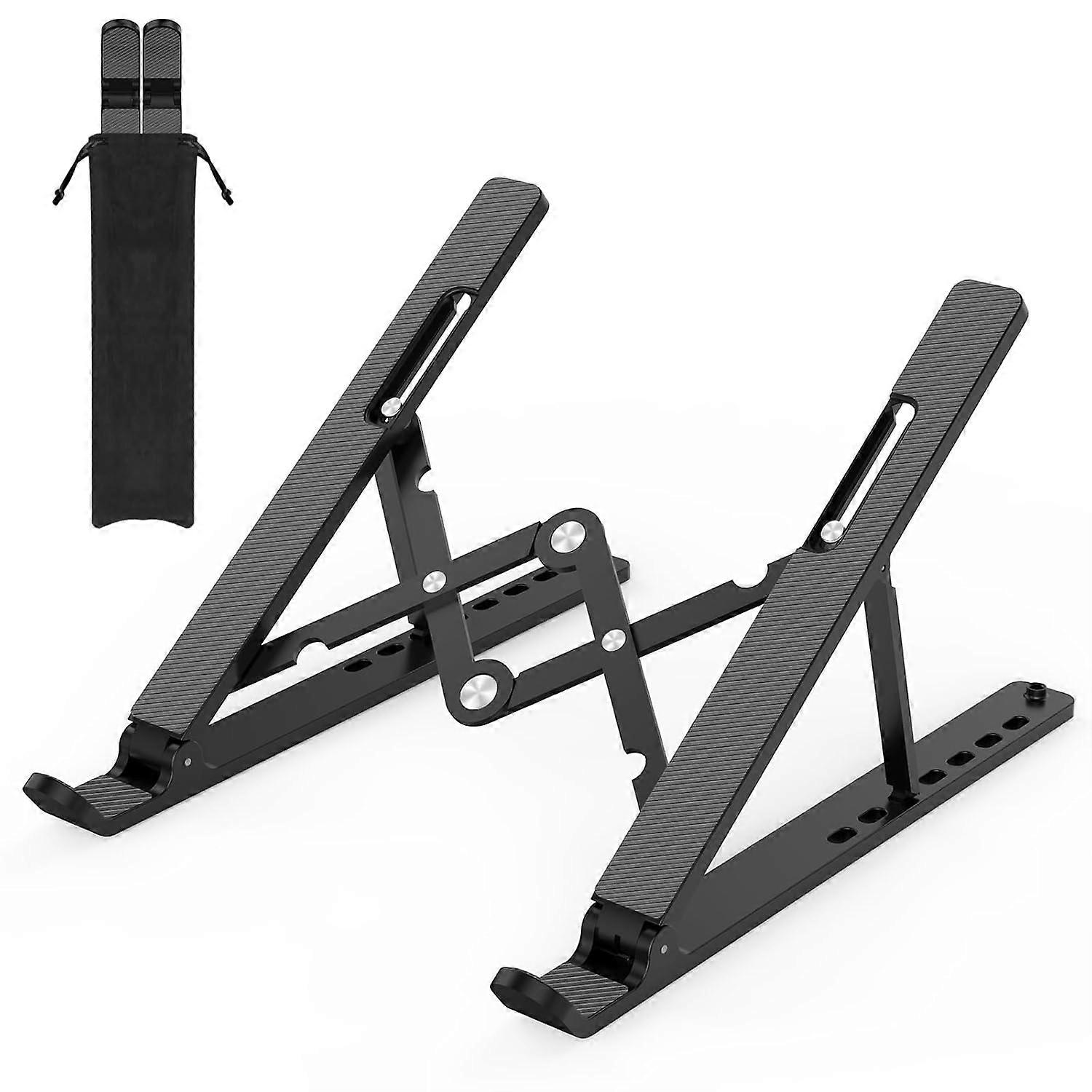 Adjustable Folding Laptop Stand for 10-15.6 Inch Laptops, Black
