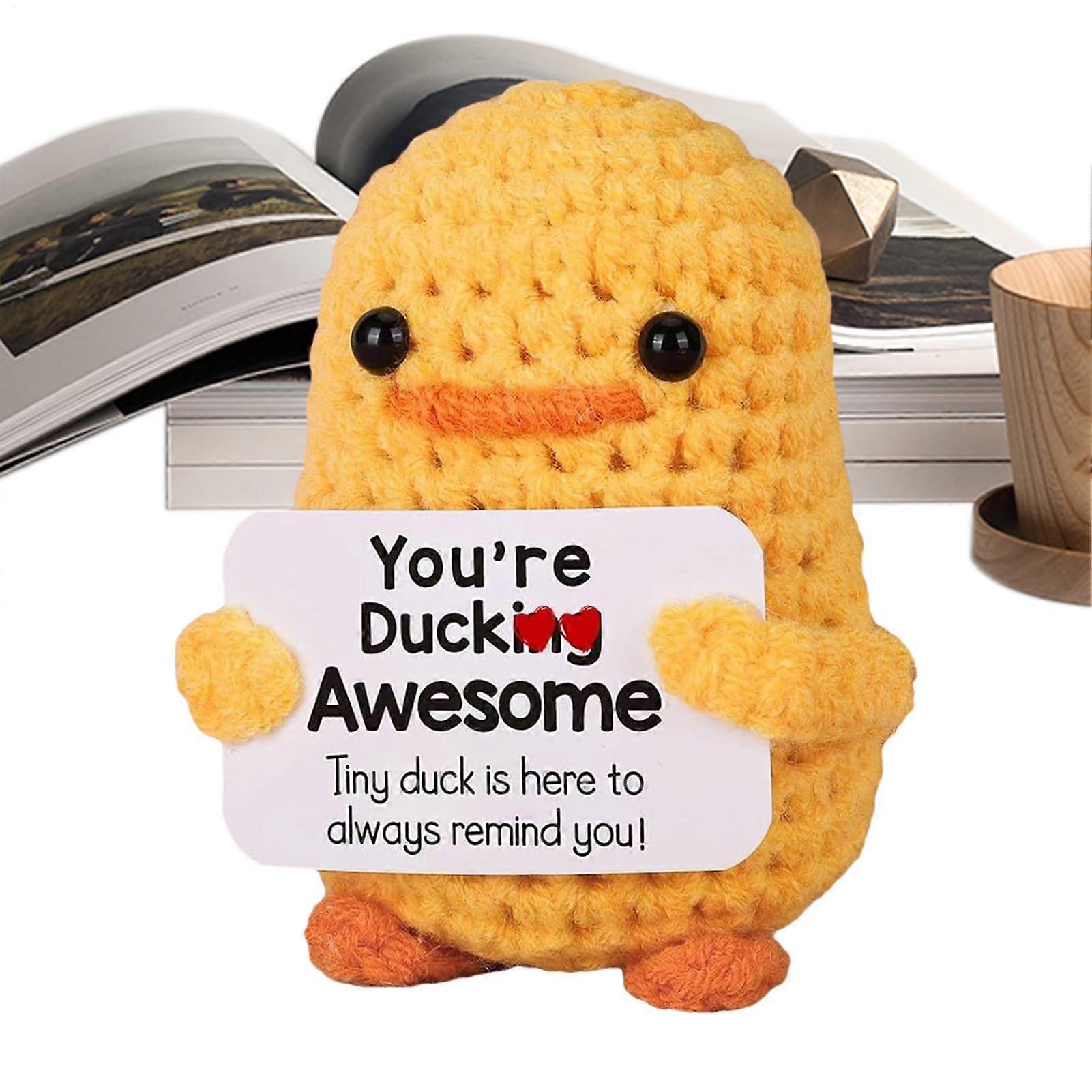 Crochet Animals Funny Duck Plush Handmade Home Decor, Knitted Dolls