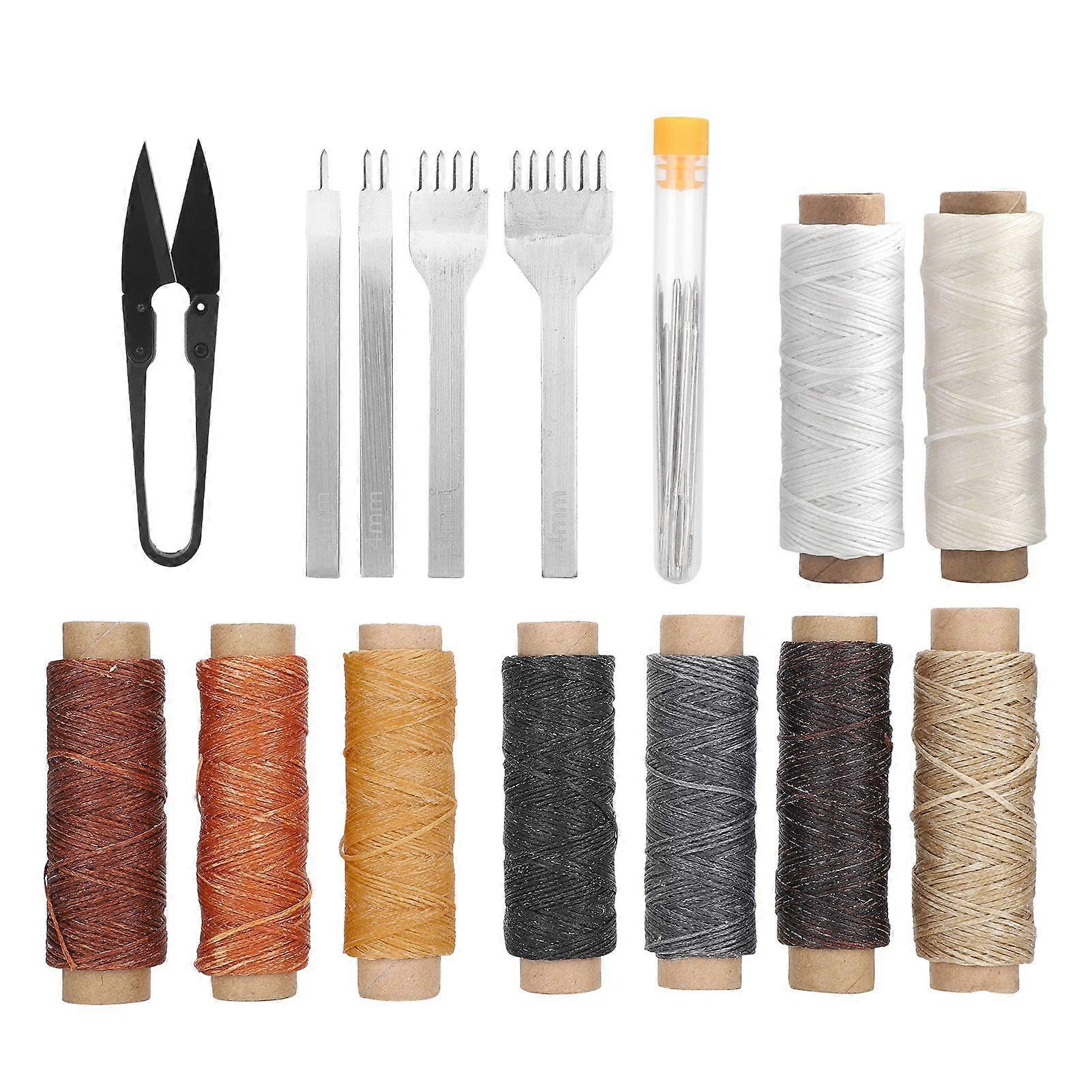 2025 Latest Model  1 Set Leather Sewing Kit Hand Stitching Waxed Thread Needle