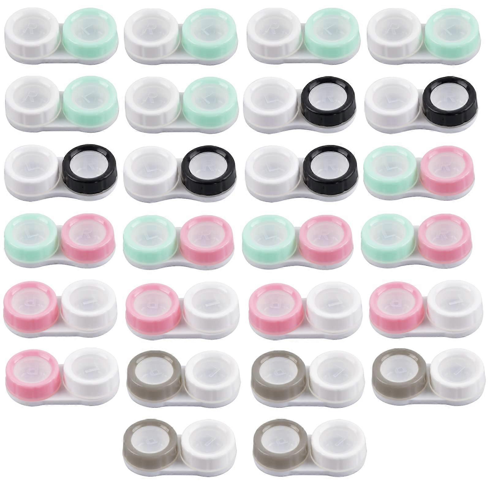 Pack of 26 Contact Lens Containers in 5 Colors, Portable Travel Cases for Contact Lenses, Ideal for Home and Travel