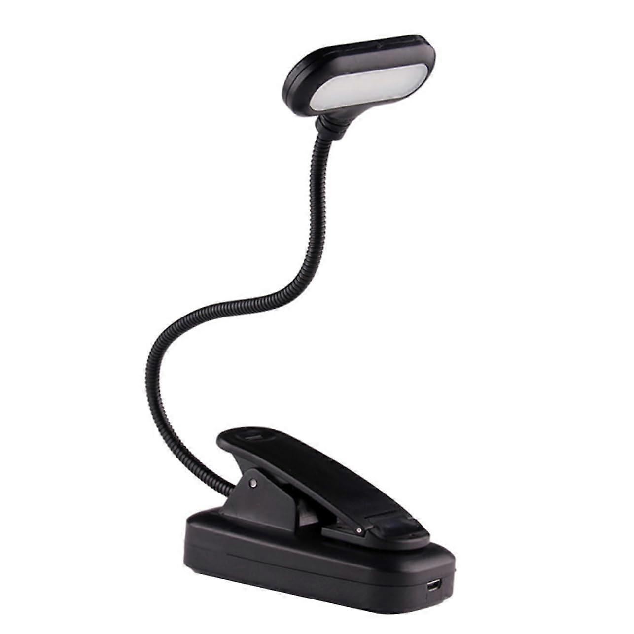 LED Reading Light USB Clip Lamp for Eye Protection, Adjustable Brightness, Portable Book Light for Bed and Camping Use