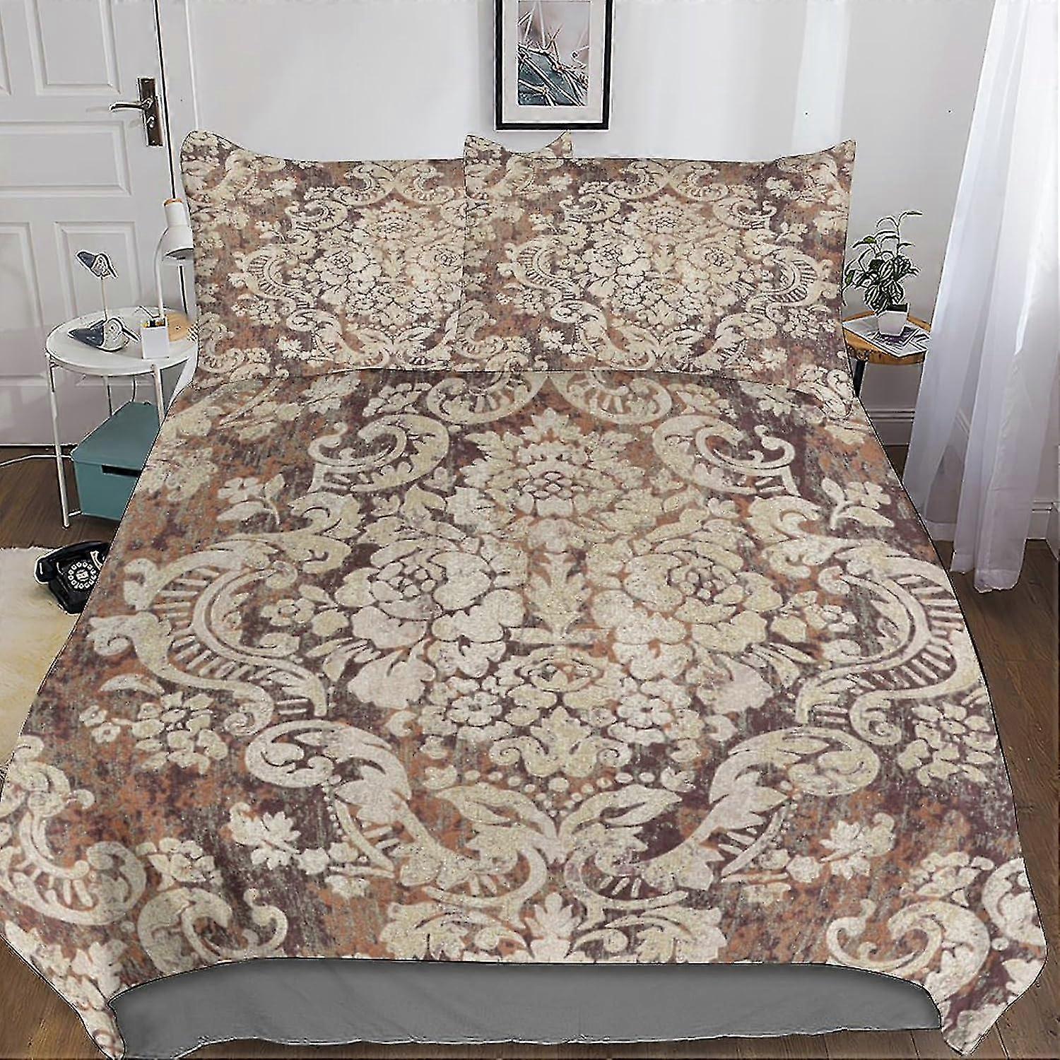 Colchão estofado 3D estilo marroquino, conjunto de colchão de microfibra com zíper e 2 fronhas para adolescentes e adultos