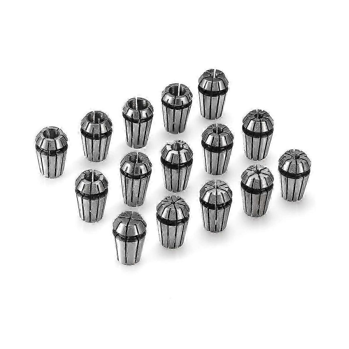 15PCS ER11 Precision Spring Collet Set for CNC Engraving Milling Lathe Chuck Tool 1.0mm-7.0mm & 1/4 Compatible