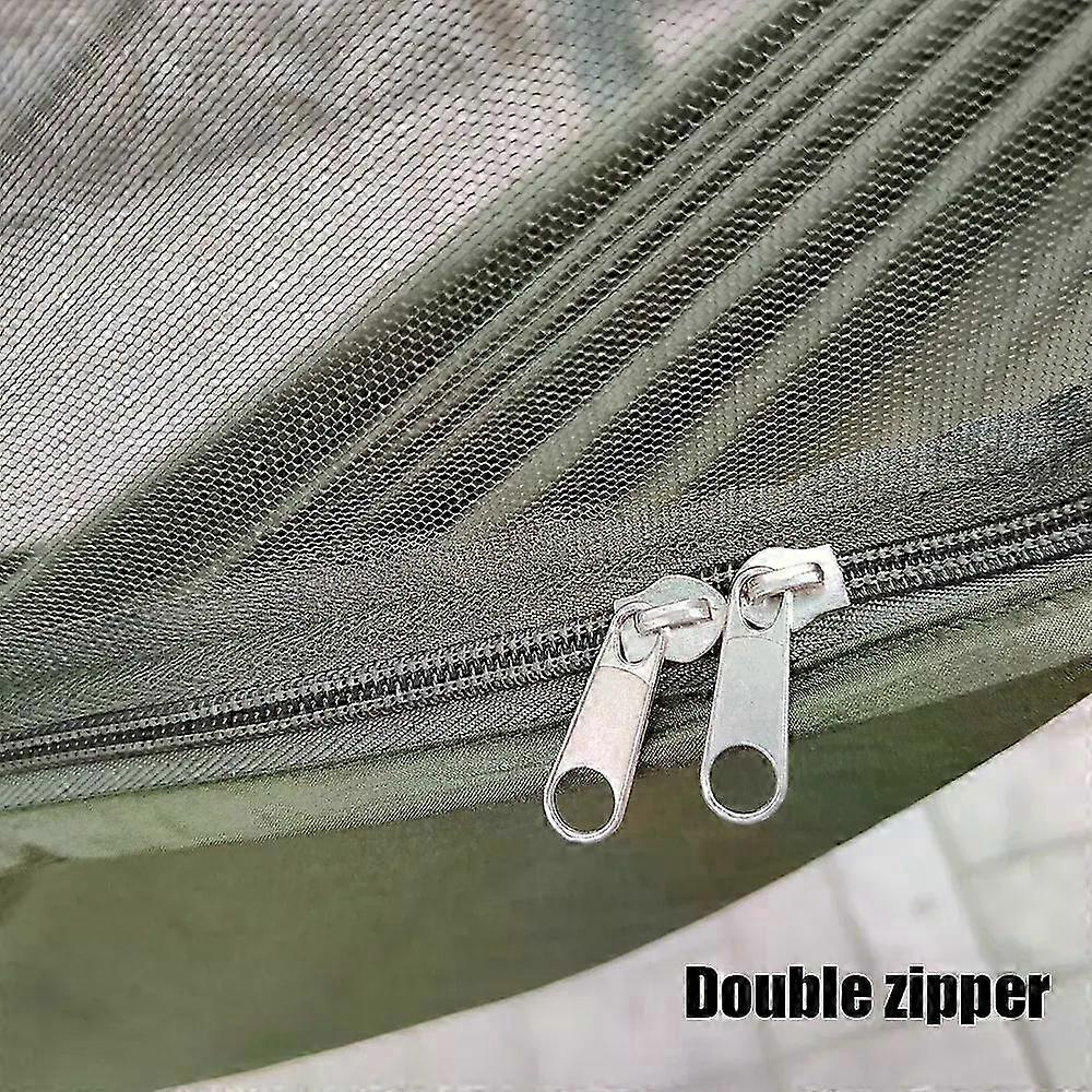 2-Person Portable Outdoor Camping Hammock with Mosquito Net High Strength Parachute Fabric Hanging Bed