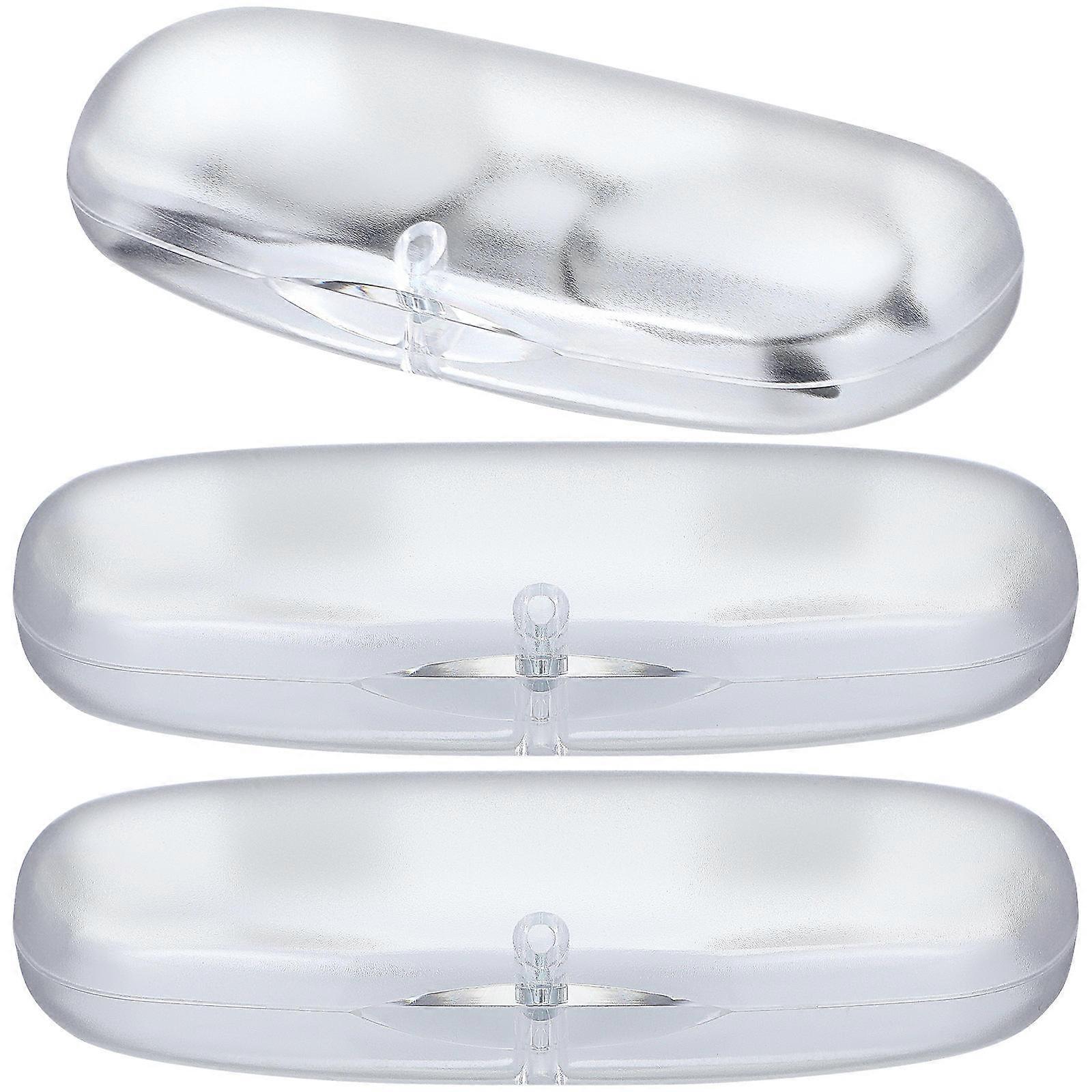 3 Pcs Frosted Transparent Glasses Cases Durable Lightweight Eyeglass Storage Box for Travel and Daily Protection, Simple Design for Standard