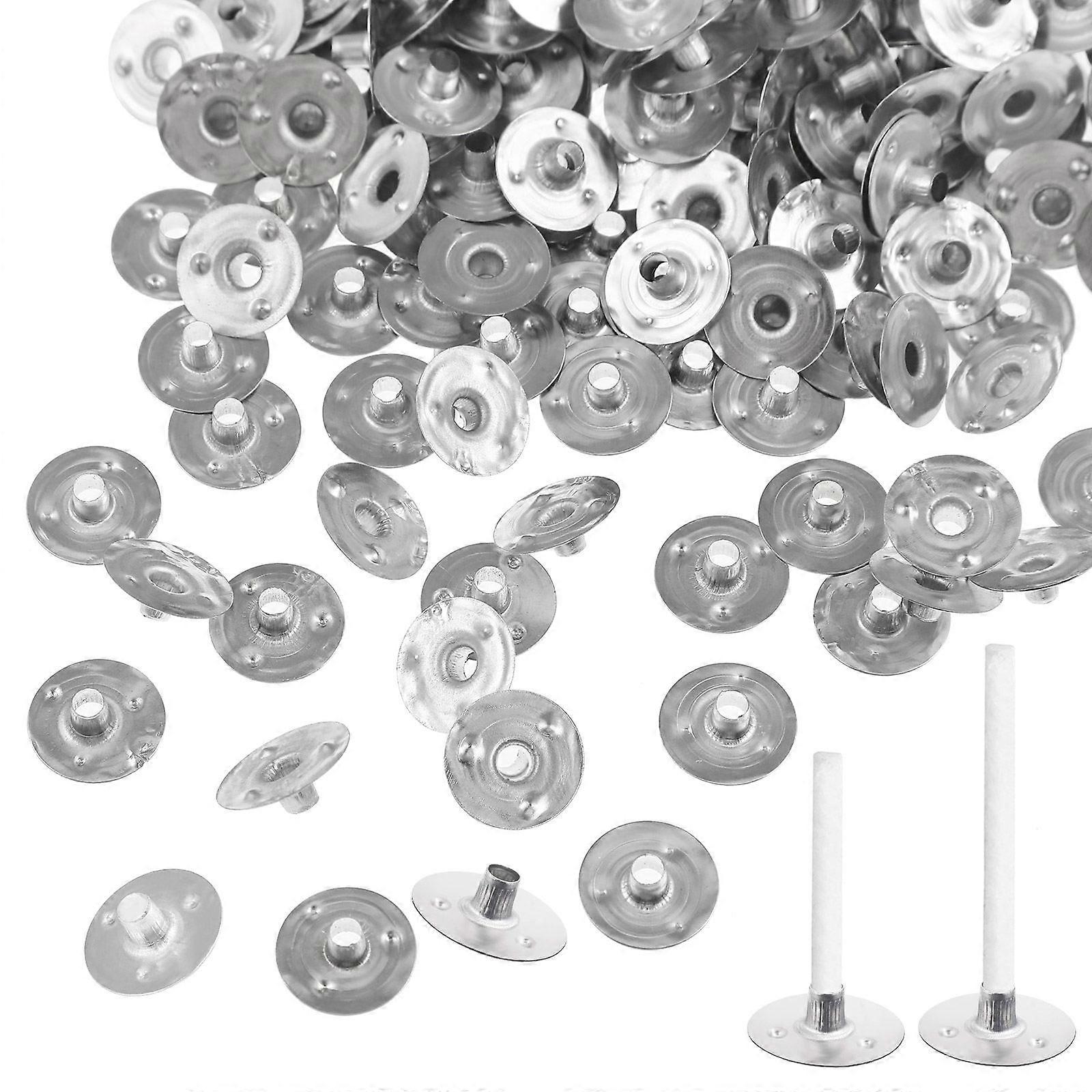 Candle Wick Centering Metal Wick Sustainers Round Shape Silver Color 1.25x0.3cm For Home Decoration 300Set