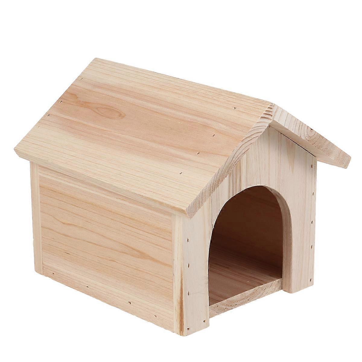 Heat Resistant Wooden Pet House for Chinchillas and Squirrels – Durable Pine Chalet with Hinged Roof Lid for Easy Cleaning and Sun Protection