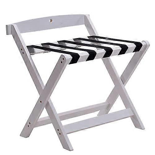 Luggage rack, suitcase stand, foldable, solid wood, easy to move, 2 styles, 4 colors (White 60X50)