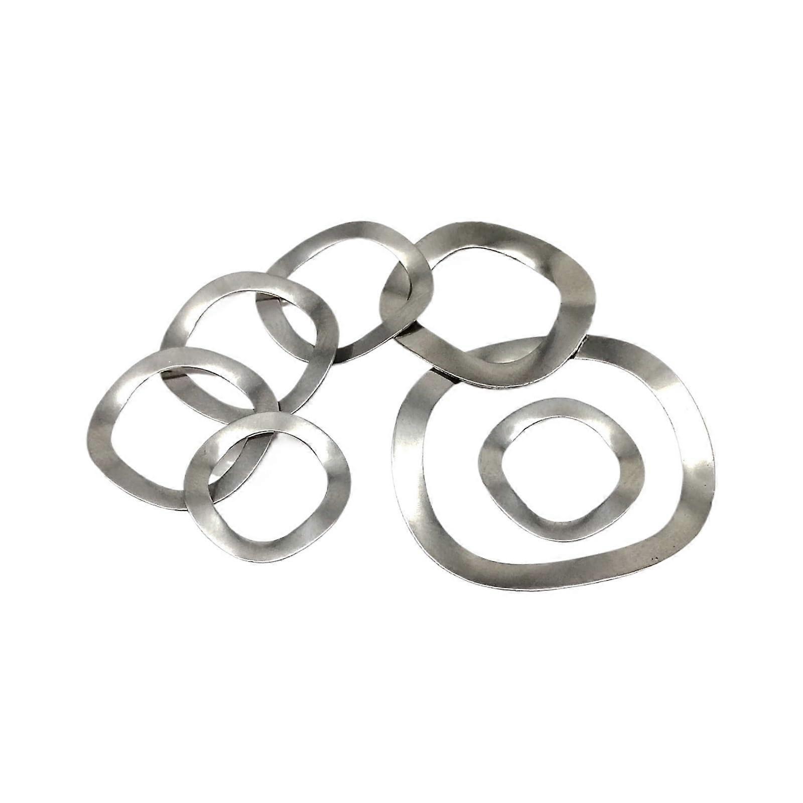 Stainless steel washers, 50 pieces M3 M4 M5 M6 M8 M10 M12 M16 M19 M21 M25 THREE wave crest type spring washers (M8x13x0.3mm)