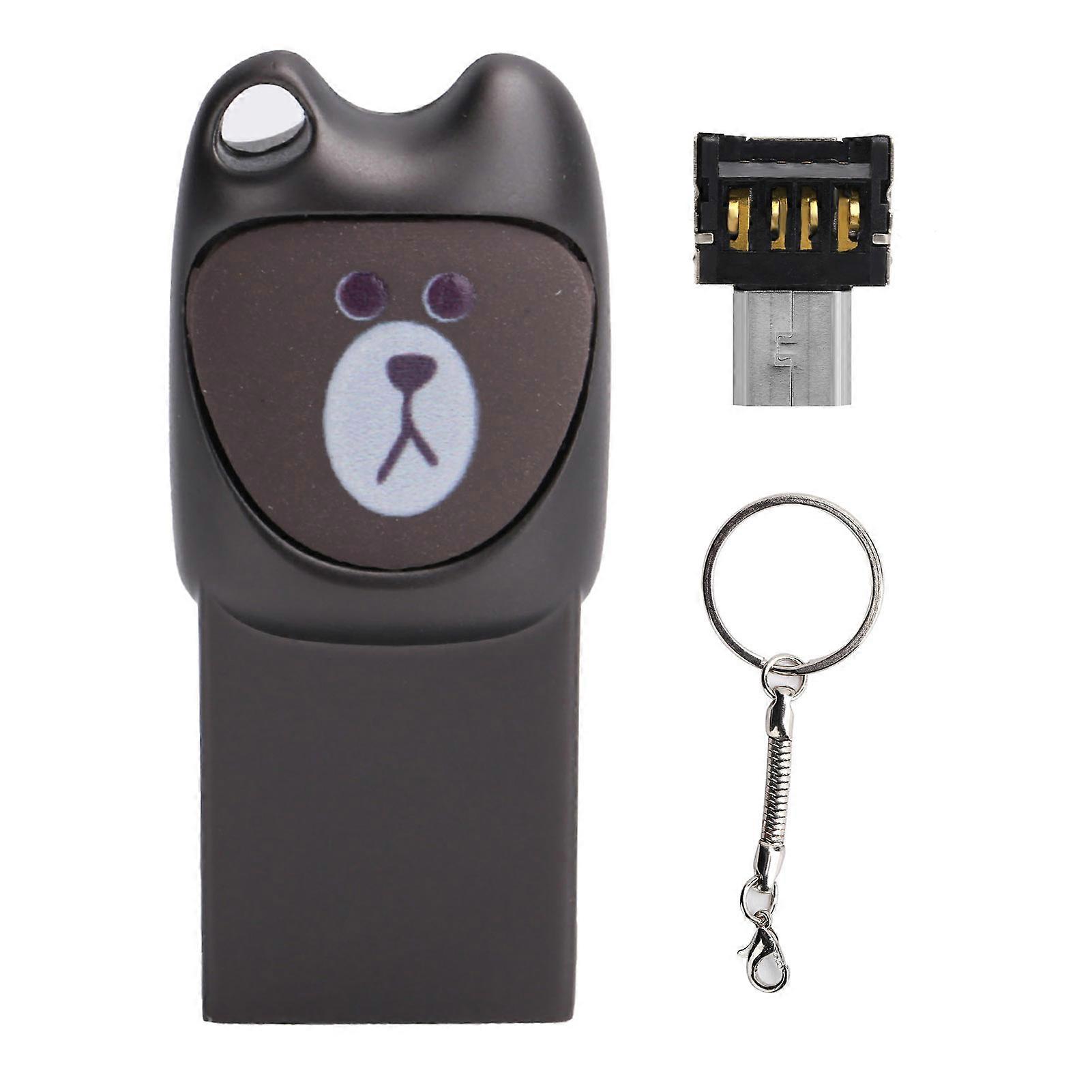 USB2.0 Cute Cartoon U Disc Plug and Play Flash Drive with Micro USB Adapter for Phone Computer