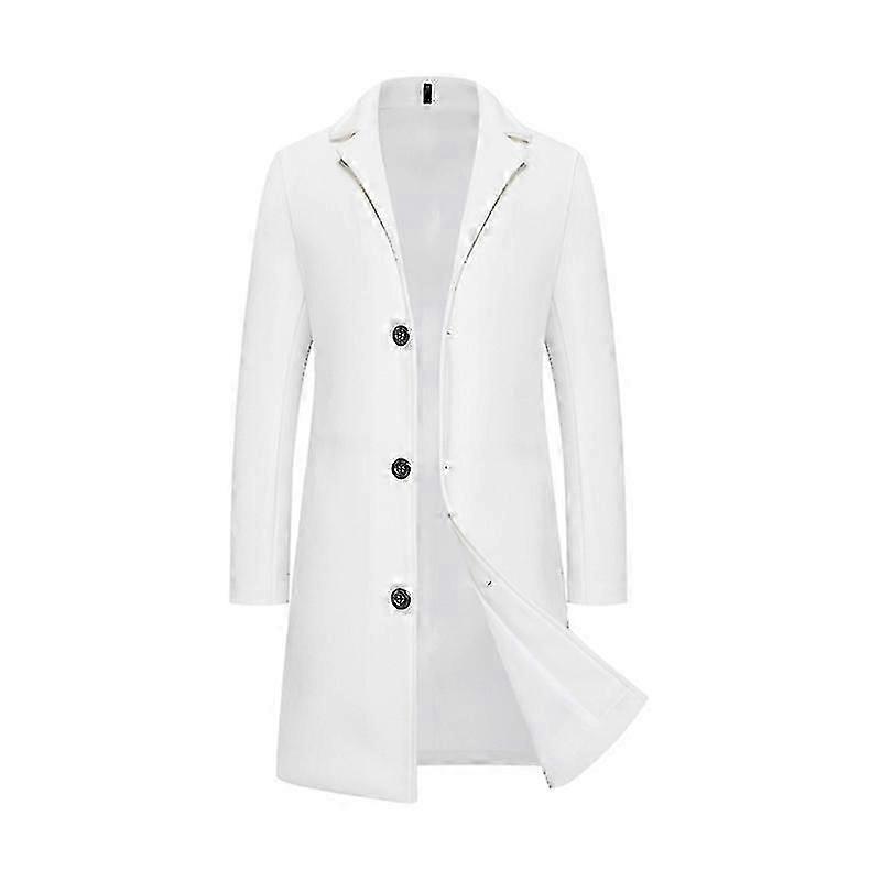 Mens Trench Coat Lapel Single Breasted Peacoat Overcoat