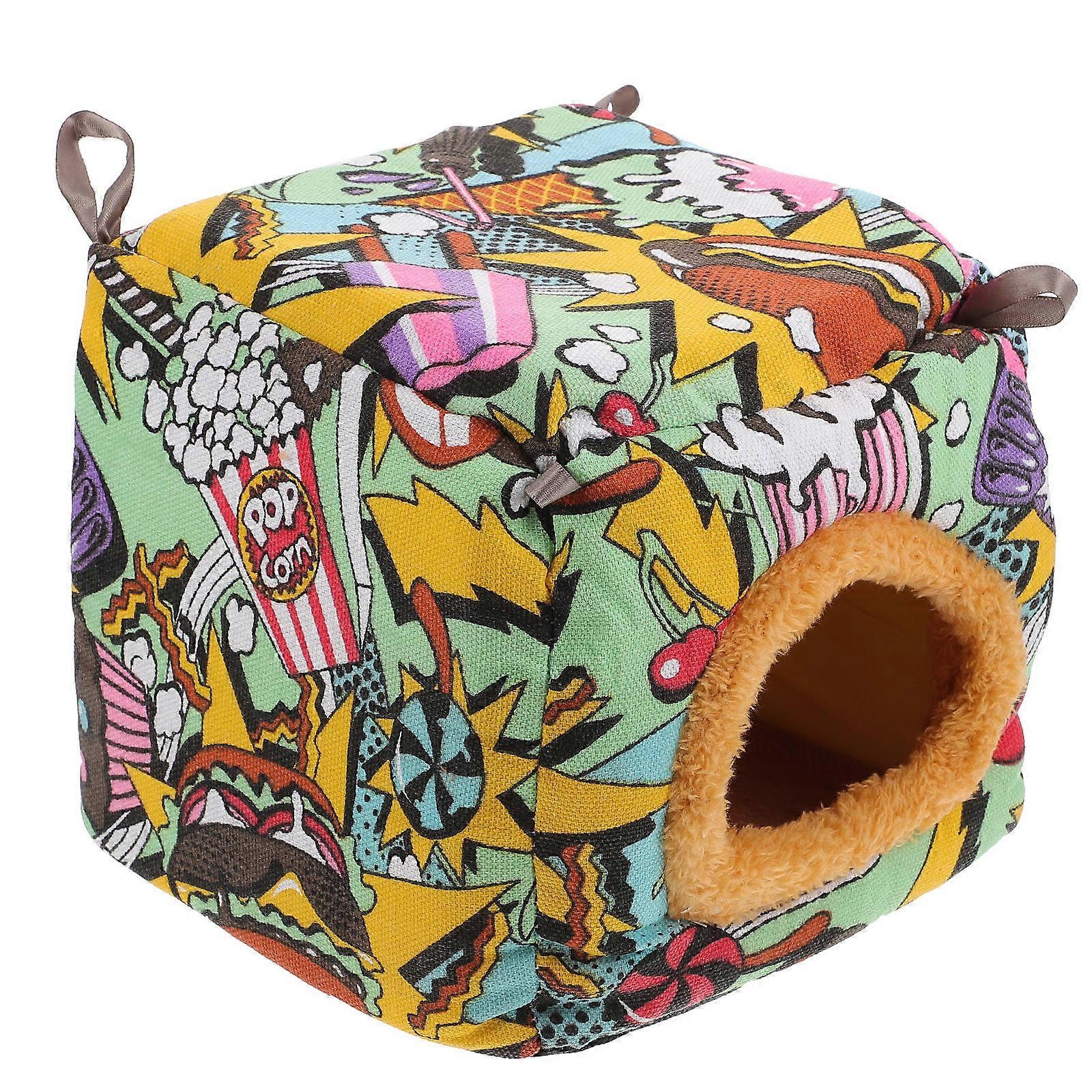 Warm Pet Nest Square Fashion Cartoon Design Resting Playing 7.86x7.86x7.86inch 1Set