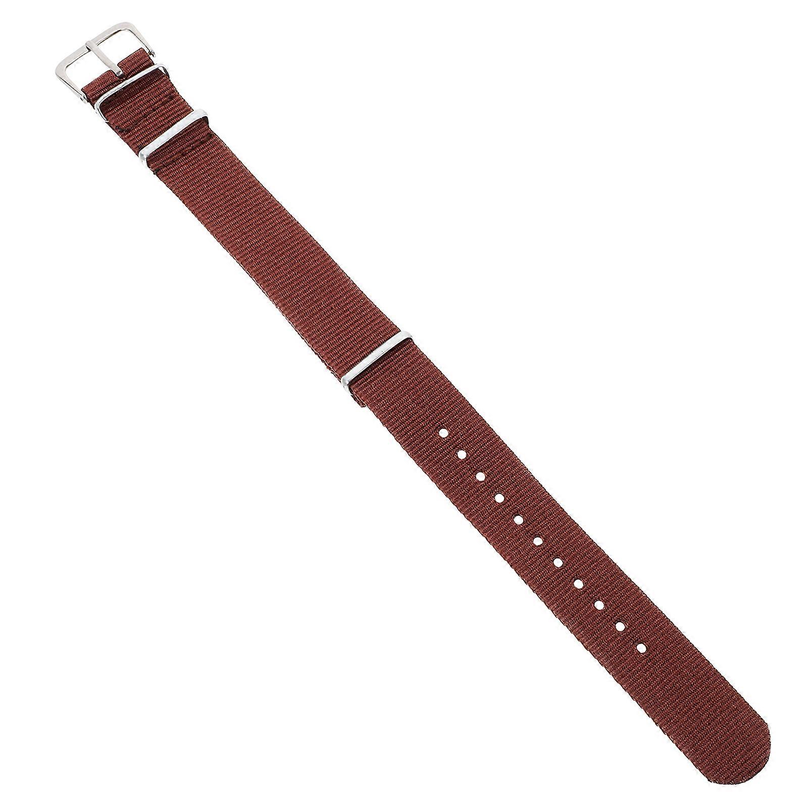Watch Replacement Band Strap Ergonomic Shape Nylon Material Everyday Use 18mm Brown Elastic Pattern 1Pack