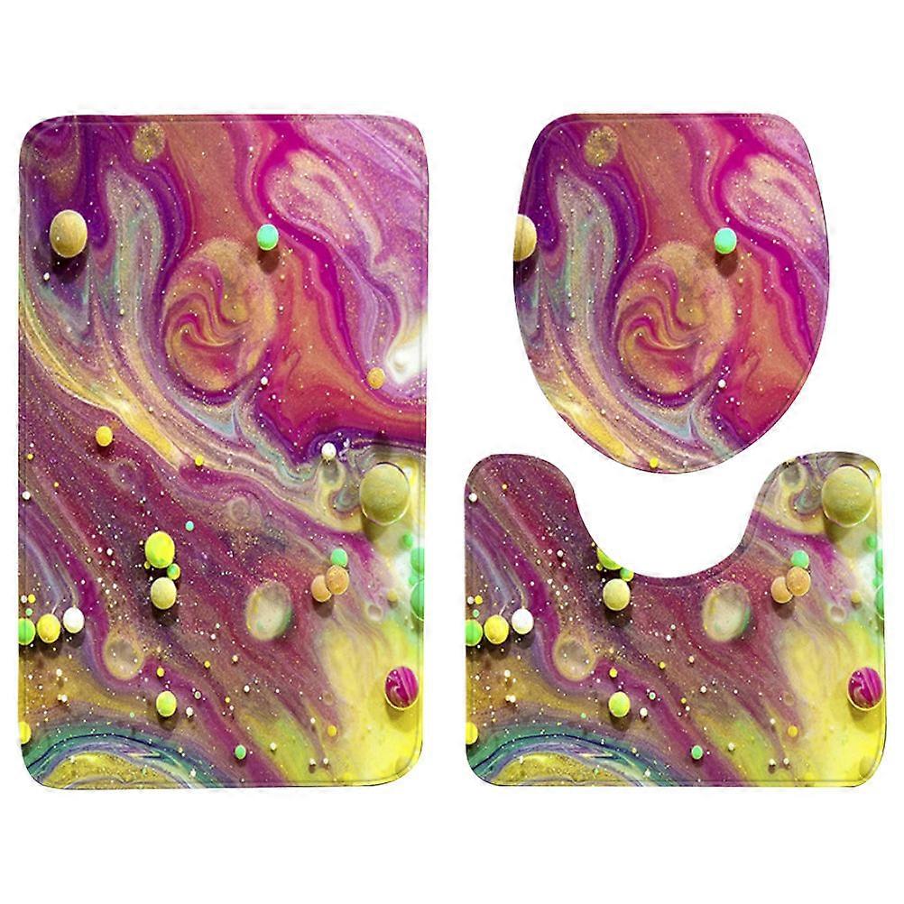 Bathroom And Toilet Mat Sets Non-Slip Backing Design Families Bathroom Use Polyester Rectangular 1Set