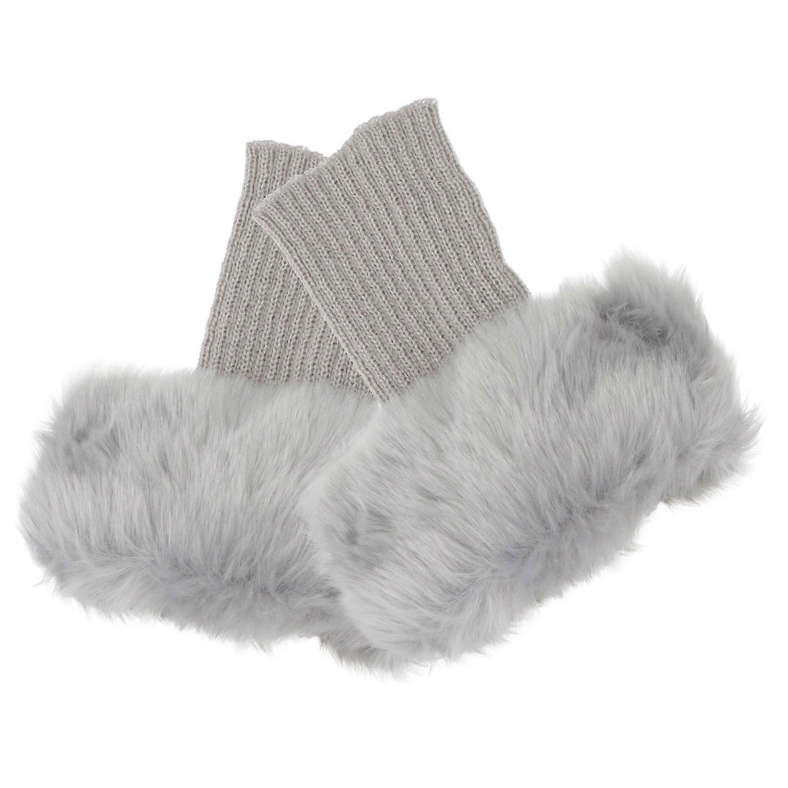 Chic Design Leg Warmers Cold Weather Short Boot Cut Light Grey Acrylic Fiber Warm Keeping 1 Pair