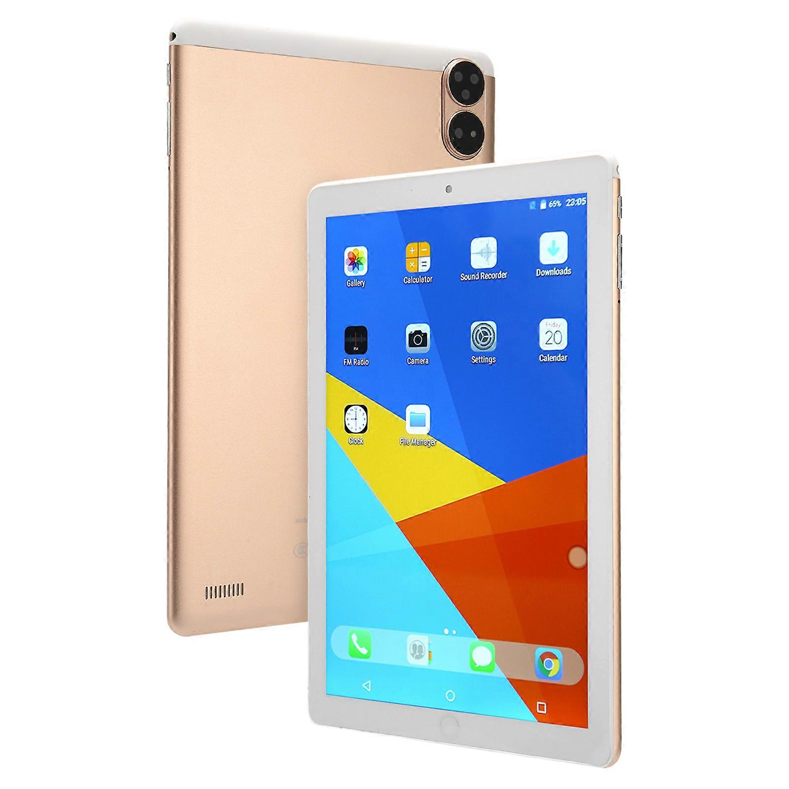 10.1 Inch Tablet for Android 10.1 4G 64G Quad Core 1280x800 Resolution Support Dual SIM Dual Standby 3G Calling Tablet 100‑240V