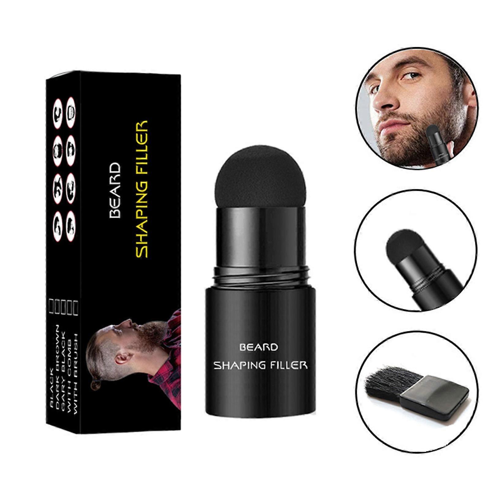 Beard Thickening Powder Beard Filler Densifying Stick Beard Sculpting Concealer Beard Stamp Black