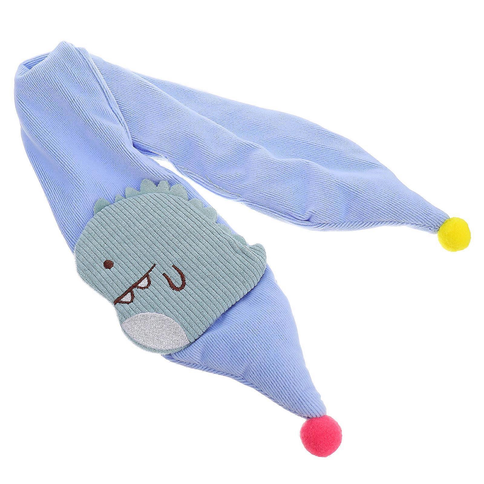 Neck Scarf Kids Warm Winter Dinosaur Design Blue 75x9x1cm Neck Warmth 1Pack