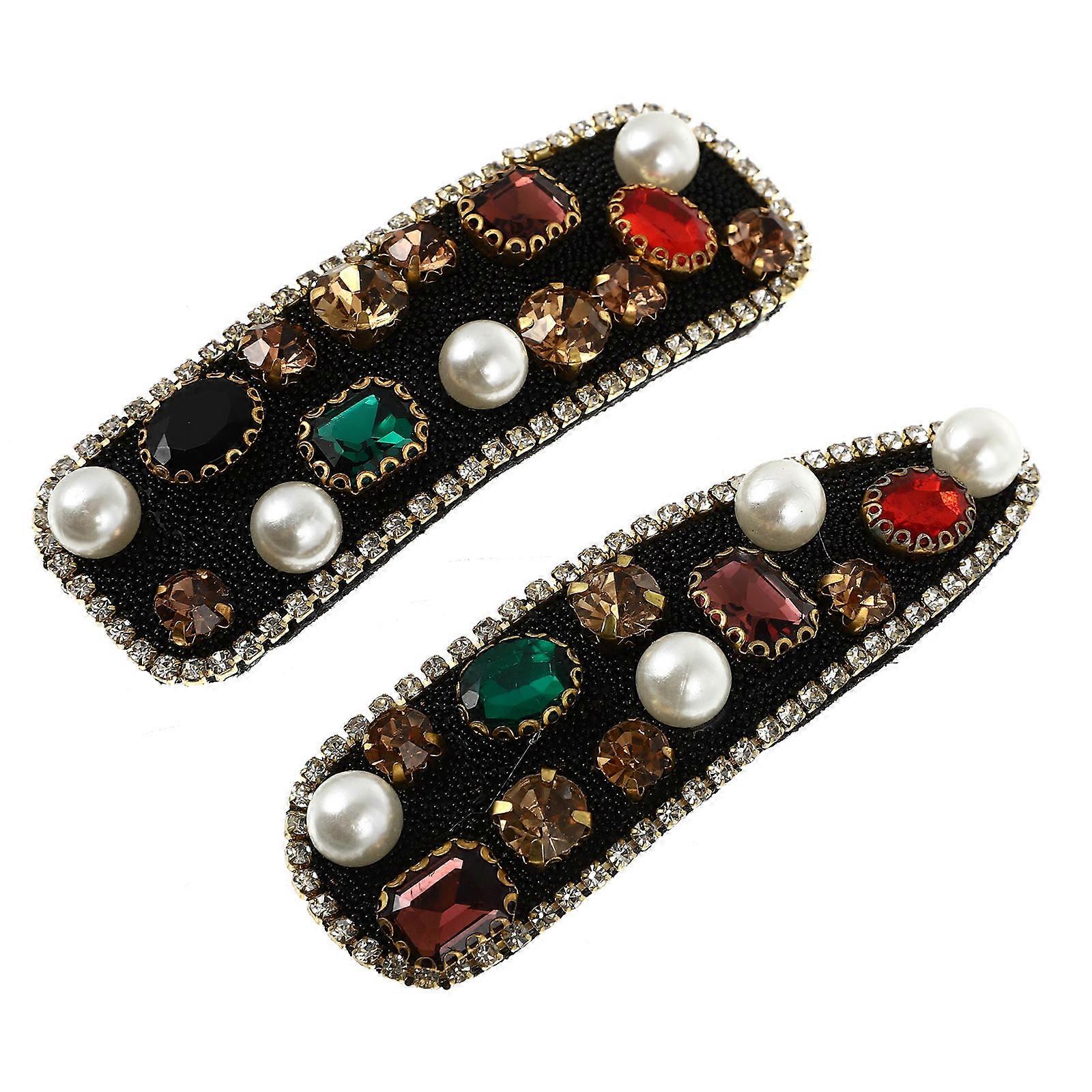Here's a polished and engaging product description based on your input:
**2PCS Colorful Rhinestone Hairpins – Fashionable Bobby Pins for