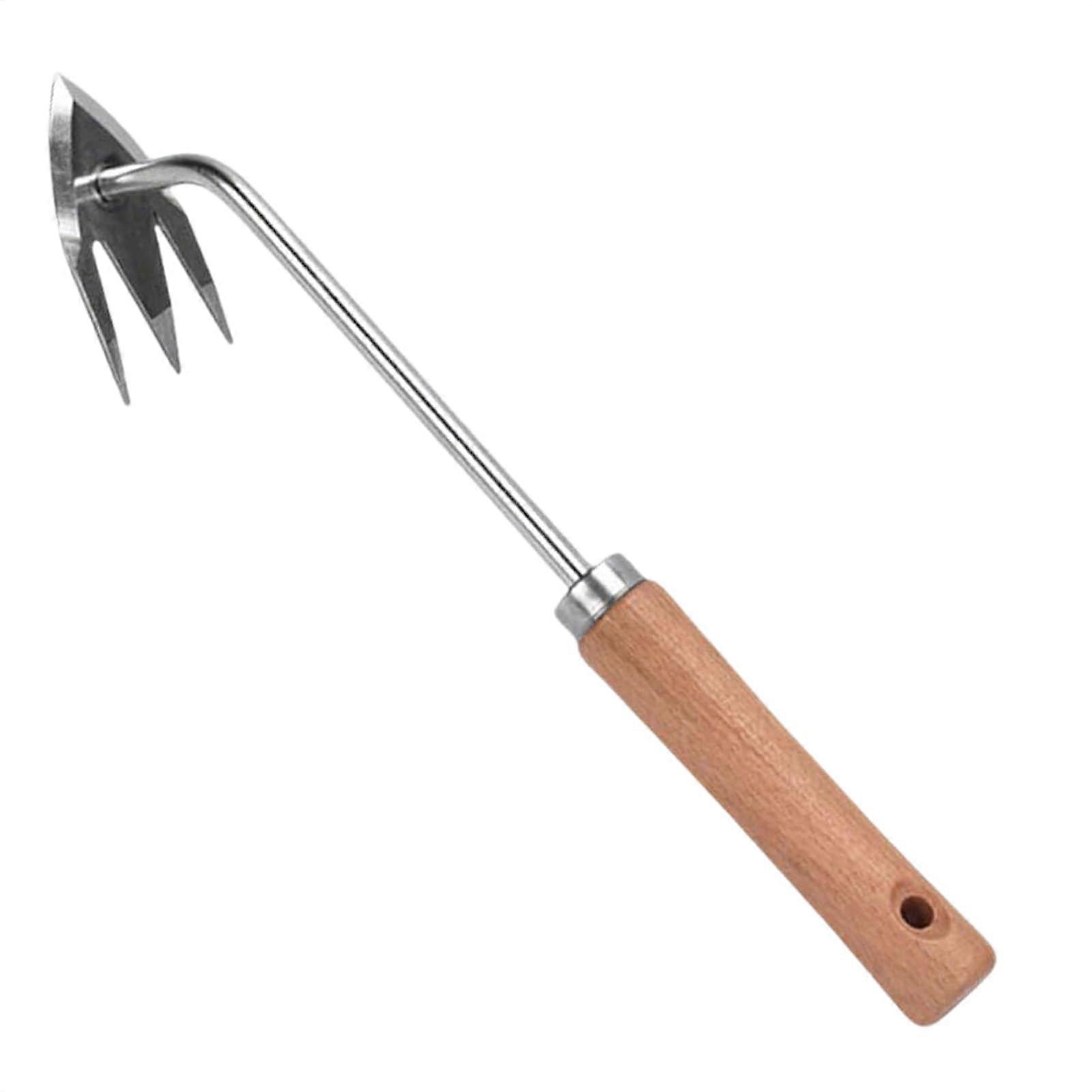 Weed Puller Hand Tool Ergonomic Handle with 3 Tines for Removing Weeds Grass