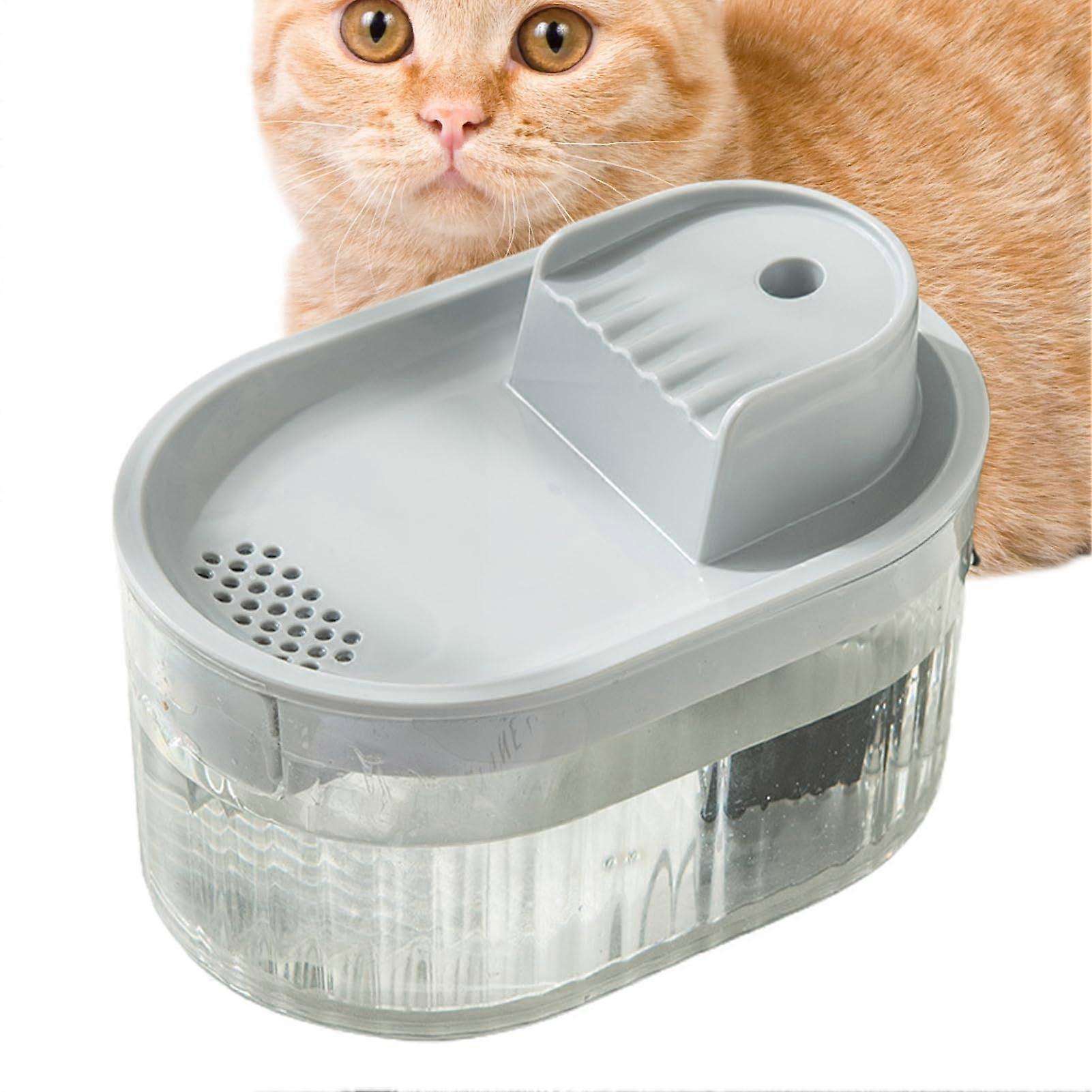 Cat Fountain Automatic Pet Water Dispenser – Lightweight Drinking Bowl with Simple Cleaning System, Quiet Operation, Light Gray