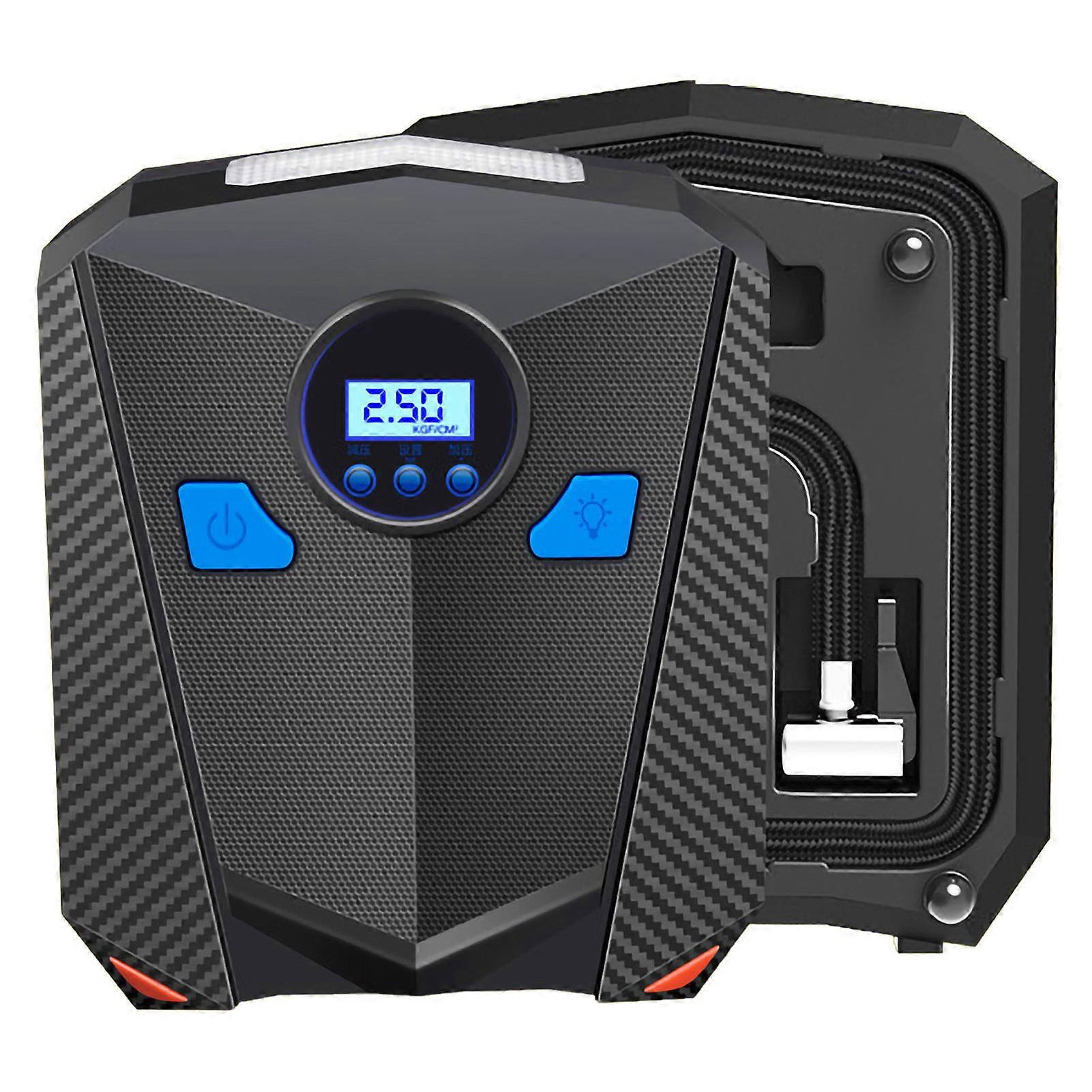 Portable air compressor for SUVs with LED light and tire inflator