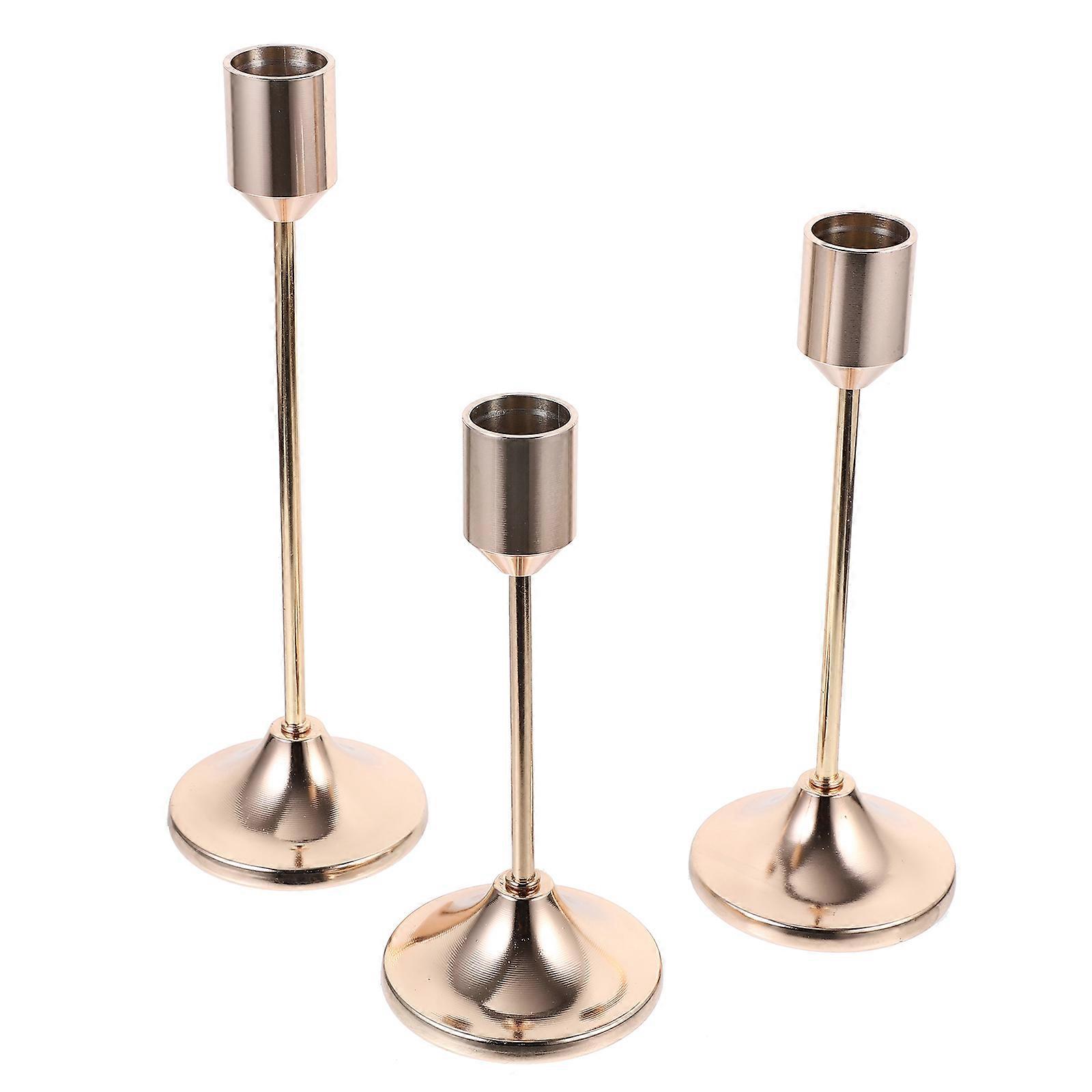 Luxury Candlestick Holders Elegant Retro Design Christmas Table Decor 3Pack