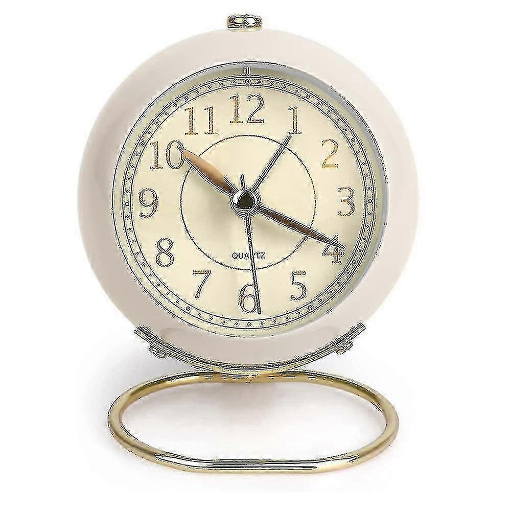 Small Table Clocks, Classic Non-ticking Tabletop Alarm Clock1pcsgold 0619
