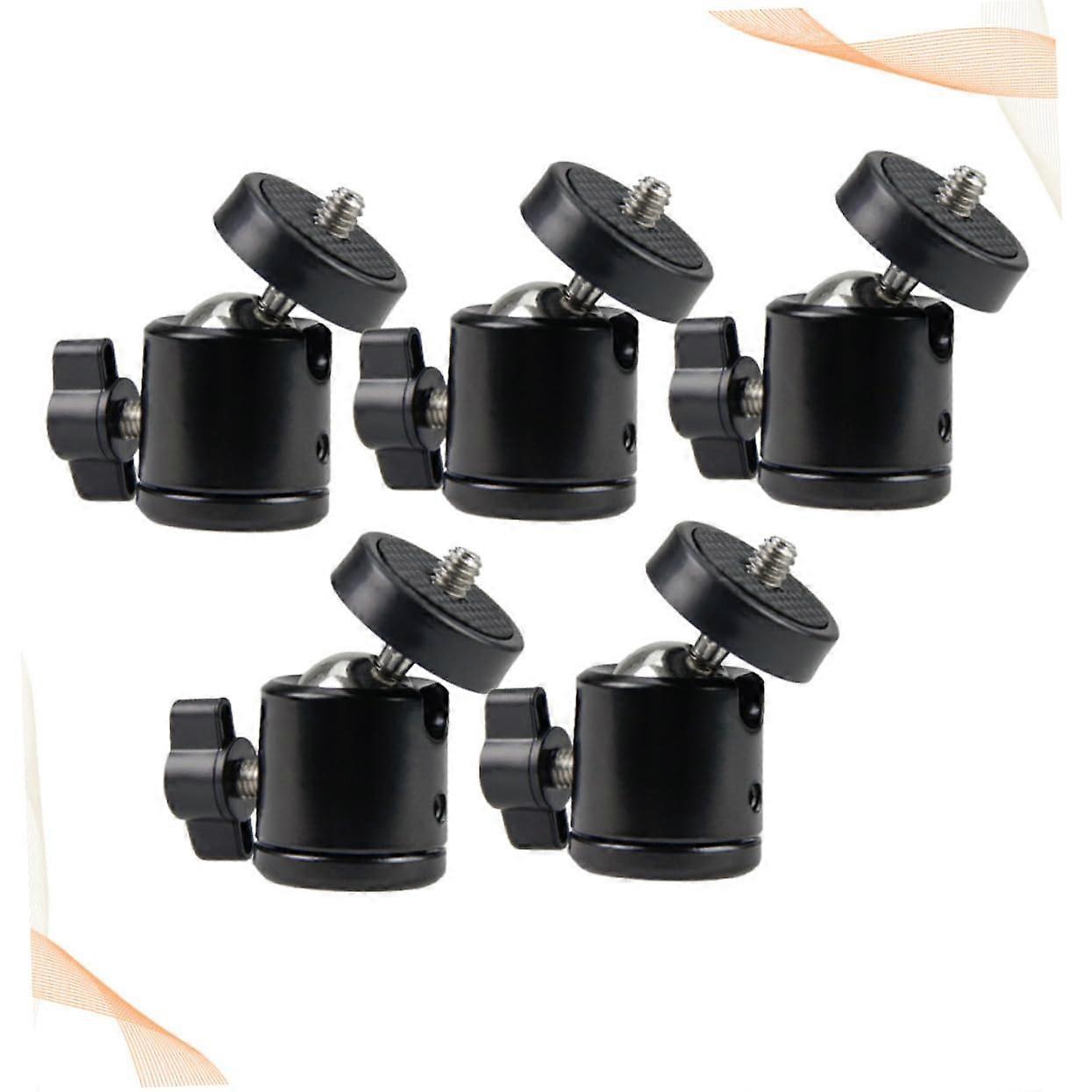 Camera Ball Head Gimbal - Pack of 5 Mini Swivel Ball Heads for Video, Multifunctional Tool, Black, Compact Design