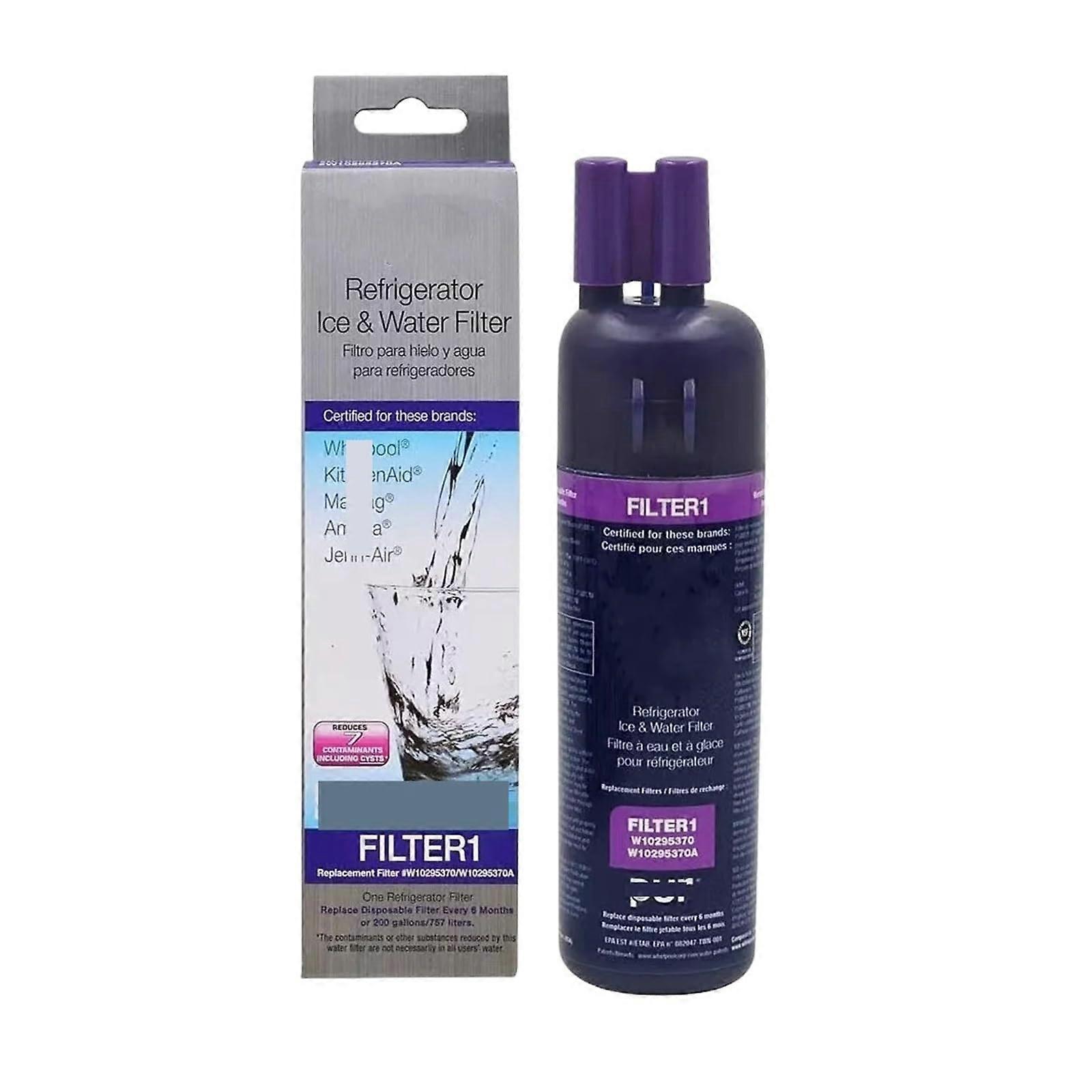 W10295370A Water Filter Replacement for Whirlpool Refrigerators, Compatible EDR1RXD1, 1 Filter, High-Quality Purification