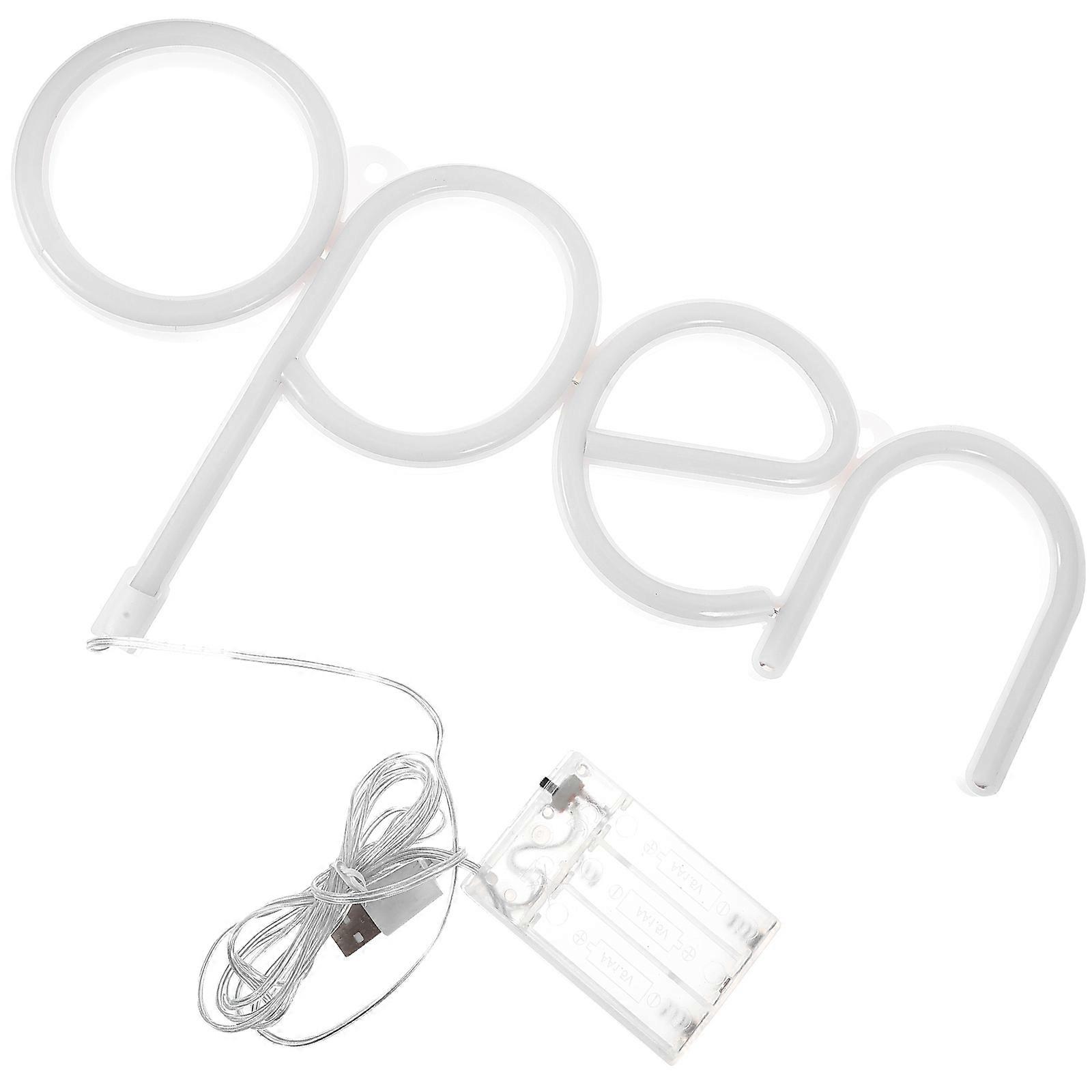 Neon Wall Light for Decoration White PVC LED Sign Lamp Adds Charm to Home Party 6.3x2.4 Inches