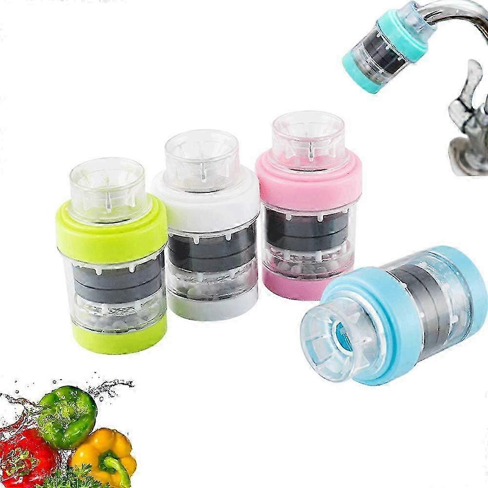 Activated Carbon Water Tap Purifier, Universal Filter with 4 Filter Elements