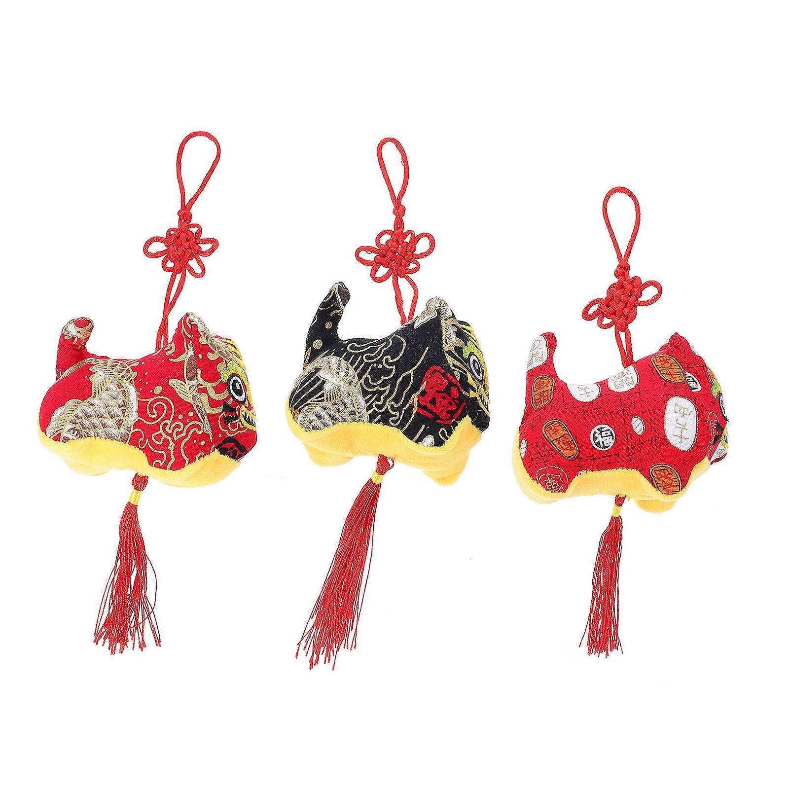 Tiger Design Adornment for Home Decorative Styles PP Cotton Material 3.34X2.36X2.75in 3Pcs