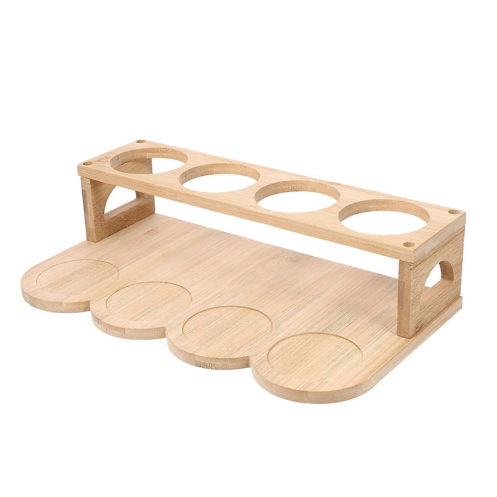 Wooden Spice Rack Stand with Multi Hole Design for Kitchen Organization – Holds Oil Bottles, Sugar Jars, and Seasoning Containers – Practical Kitchen