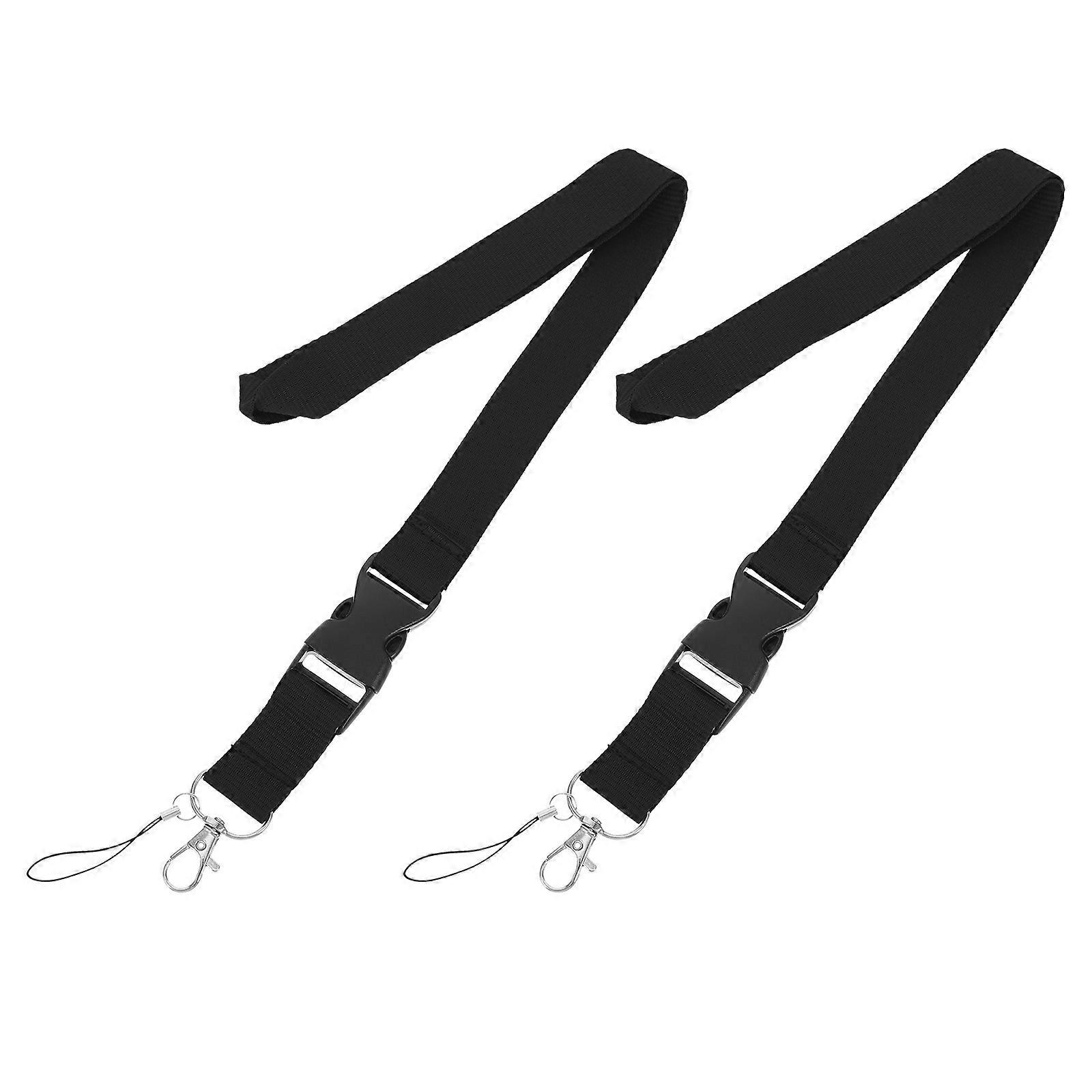 Phone Lanyard for Phone Made of Polyester and Plastic Black Color Supple and Comfortable 2Pcs