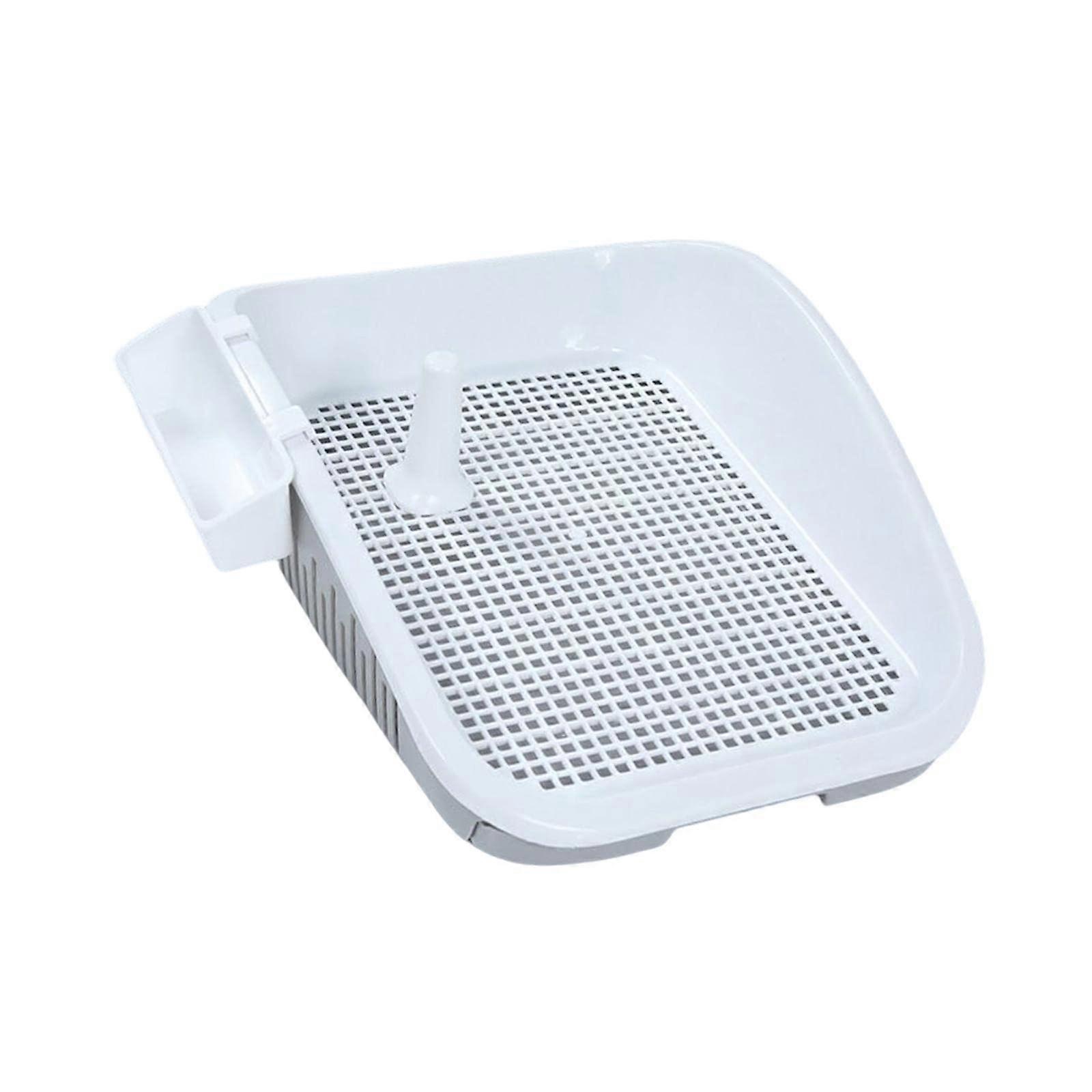 Puppy Toilet Holder Keeps Paws Clean Removable Splash Guard with Column Dog Wee Tray Mesh Grid Potty Tray for, GRAY