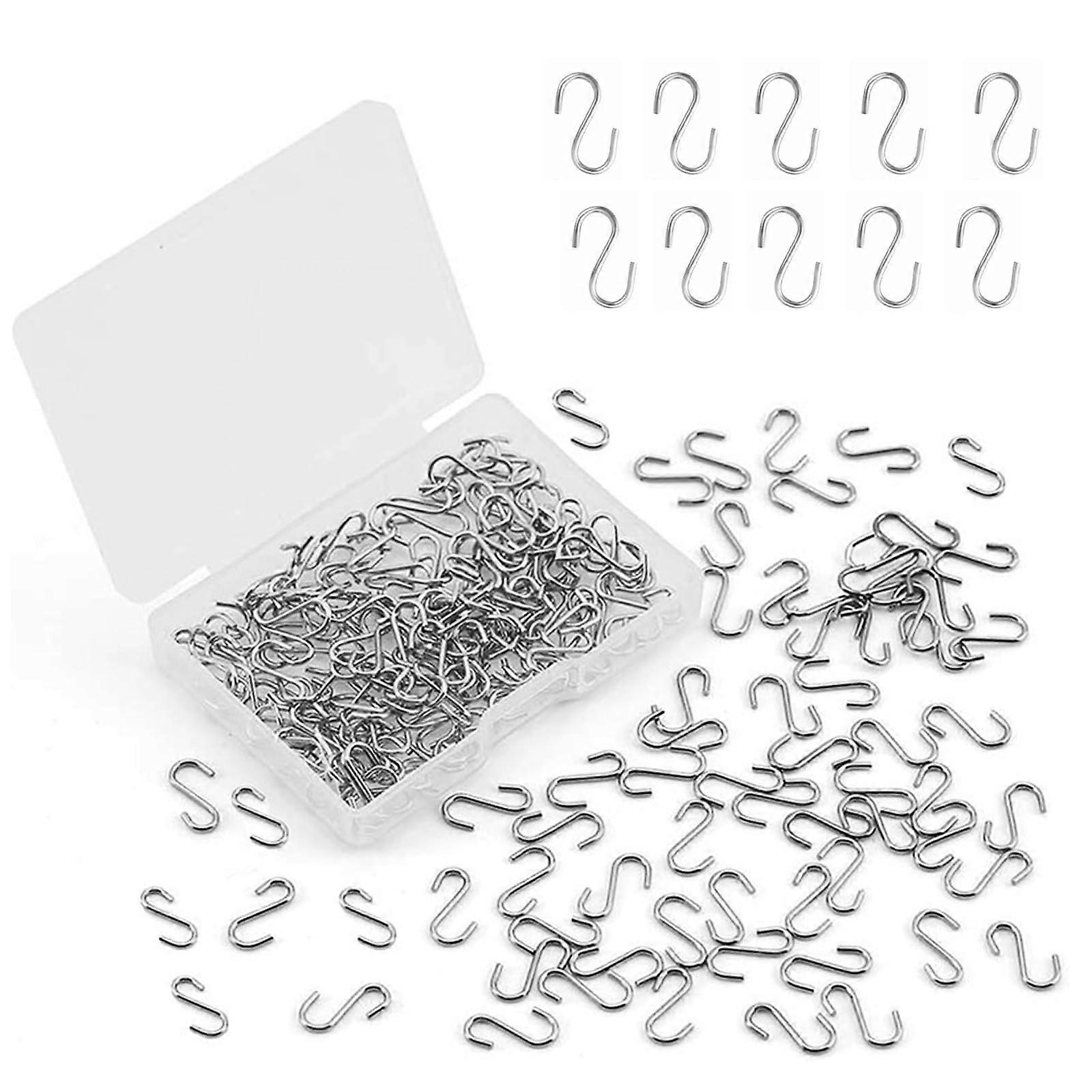 Double Hooks S Hooks Pack of 150 Stainless Steel Metal Hanging Hooks with Storage Box for Lanterns Necklaces Bracelets