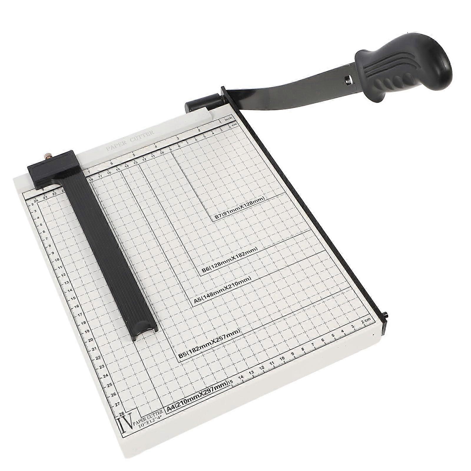 Paper cutter, performance guillotine, with safety protection/blade lock, for office, home, school.