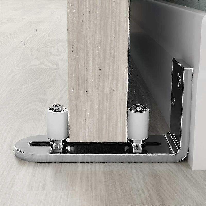 Wall mount tracks for sliding doors with ball bearings silver