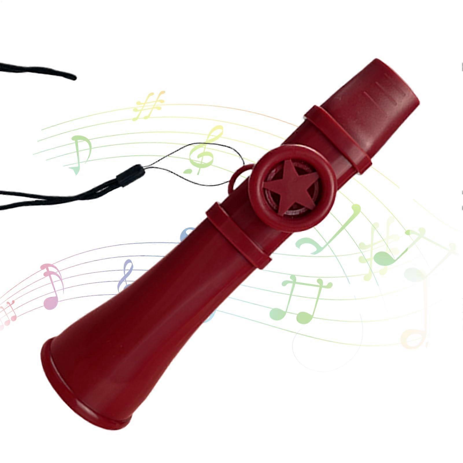 Kazoo For Children And Adults Food-Grade Mouthpiece Non-Slip Reusable Whistle On-The-Go Red