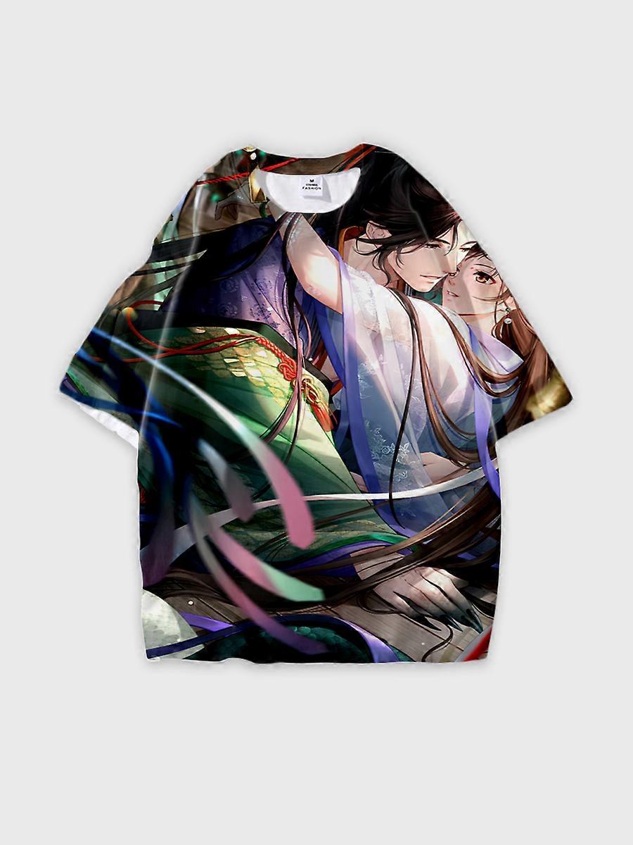 T-shirt round neck Role Pattern loose short sleeve E3588