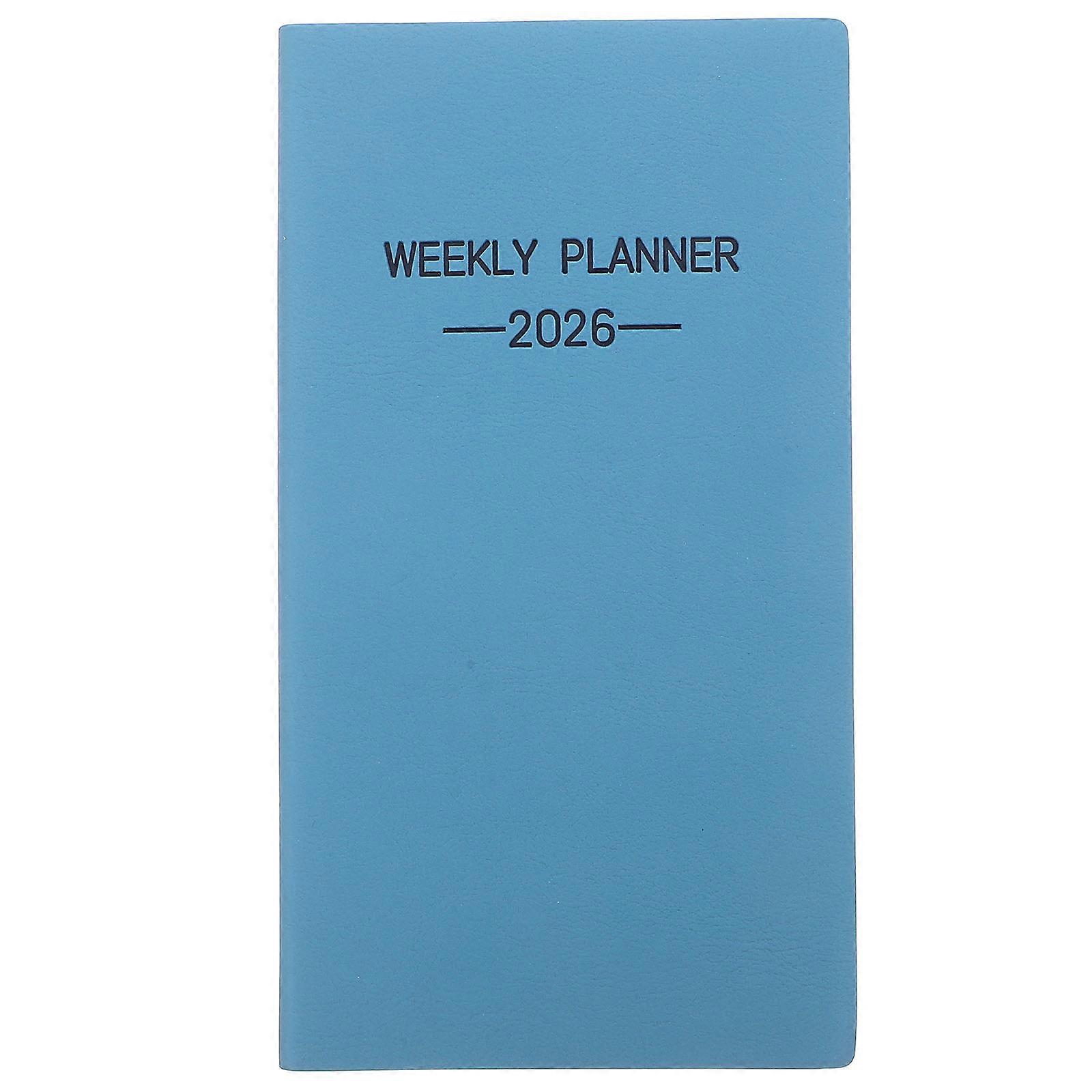 Weekly Planner Notebook with Sewn Binding and Ink Resistant Paper for Travel and Home Use – Flat Lay Organizer in Lake Blue