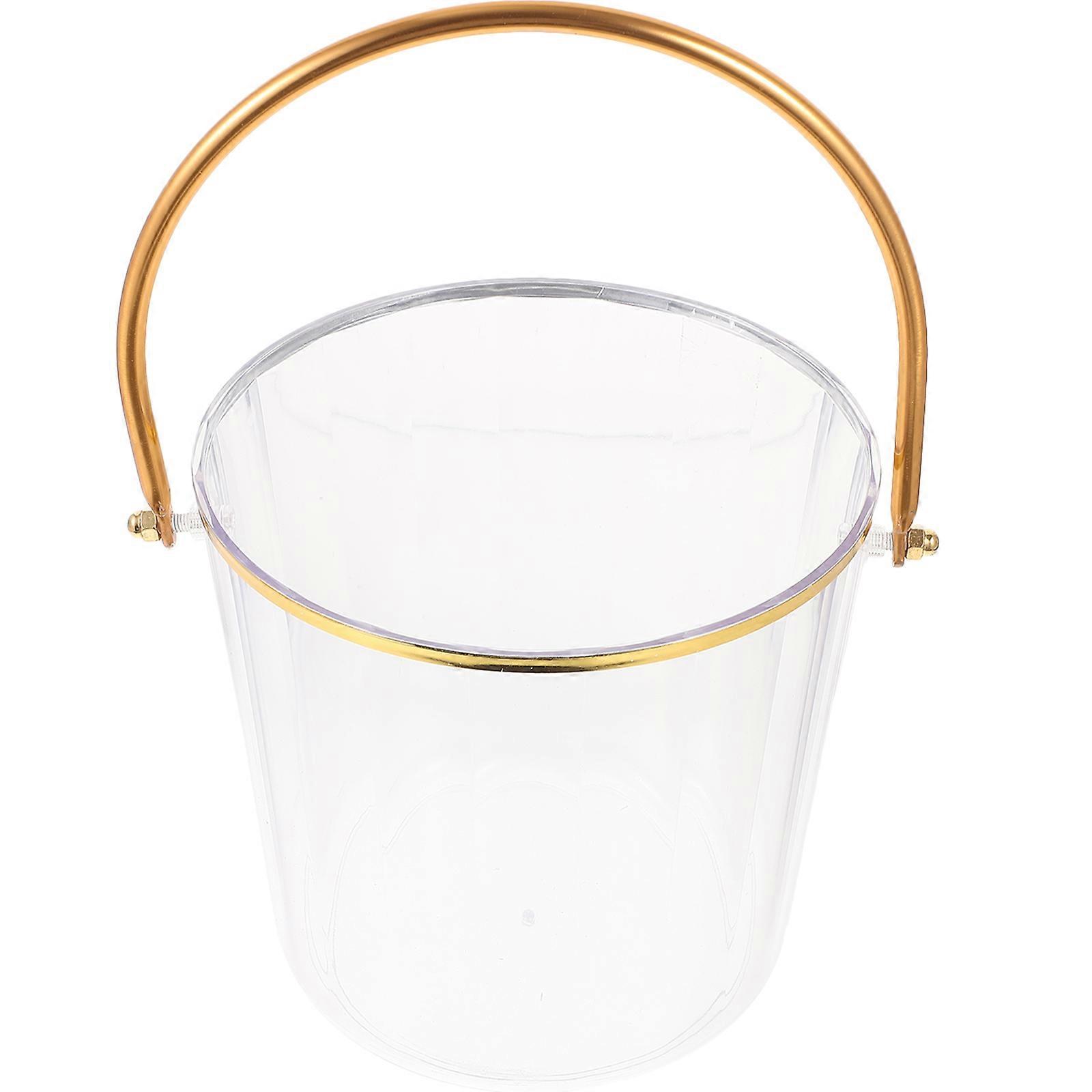 Multi-function Bucket Transparent Plastic Ice Storage For KTV And Bars 1Pcs